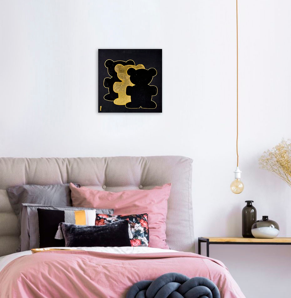 queence Leinwandbild »Bears II«, Bär-Bären-Kunst, (1 St.), Premium-Leinwandstoff, Handarbeit aus Deutschland