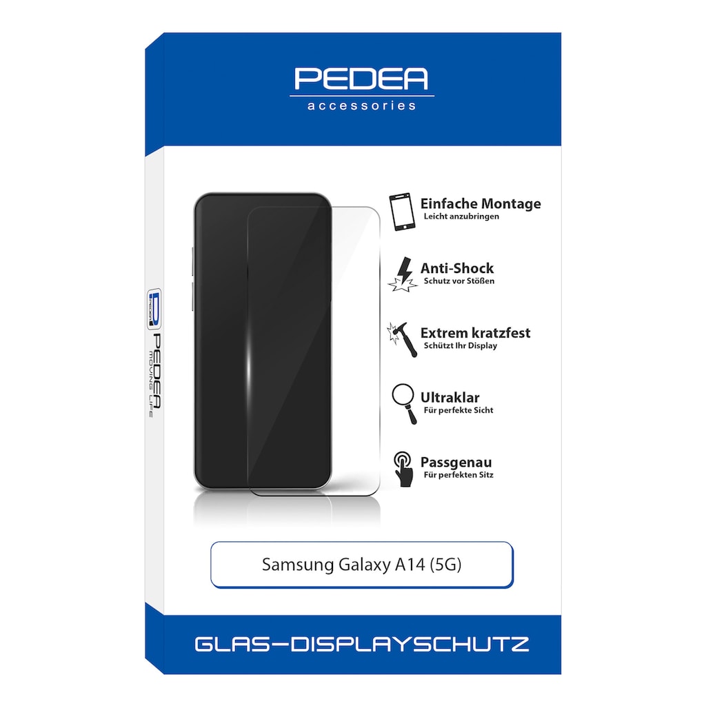 PEDEA Displayschutzglas »Glas-Displayschutz«, für Smartphone Samsung Galaxy A14 (5G), Handyhülle, Schutzhülle