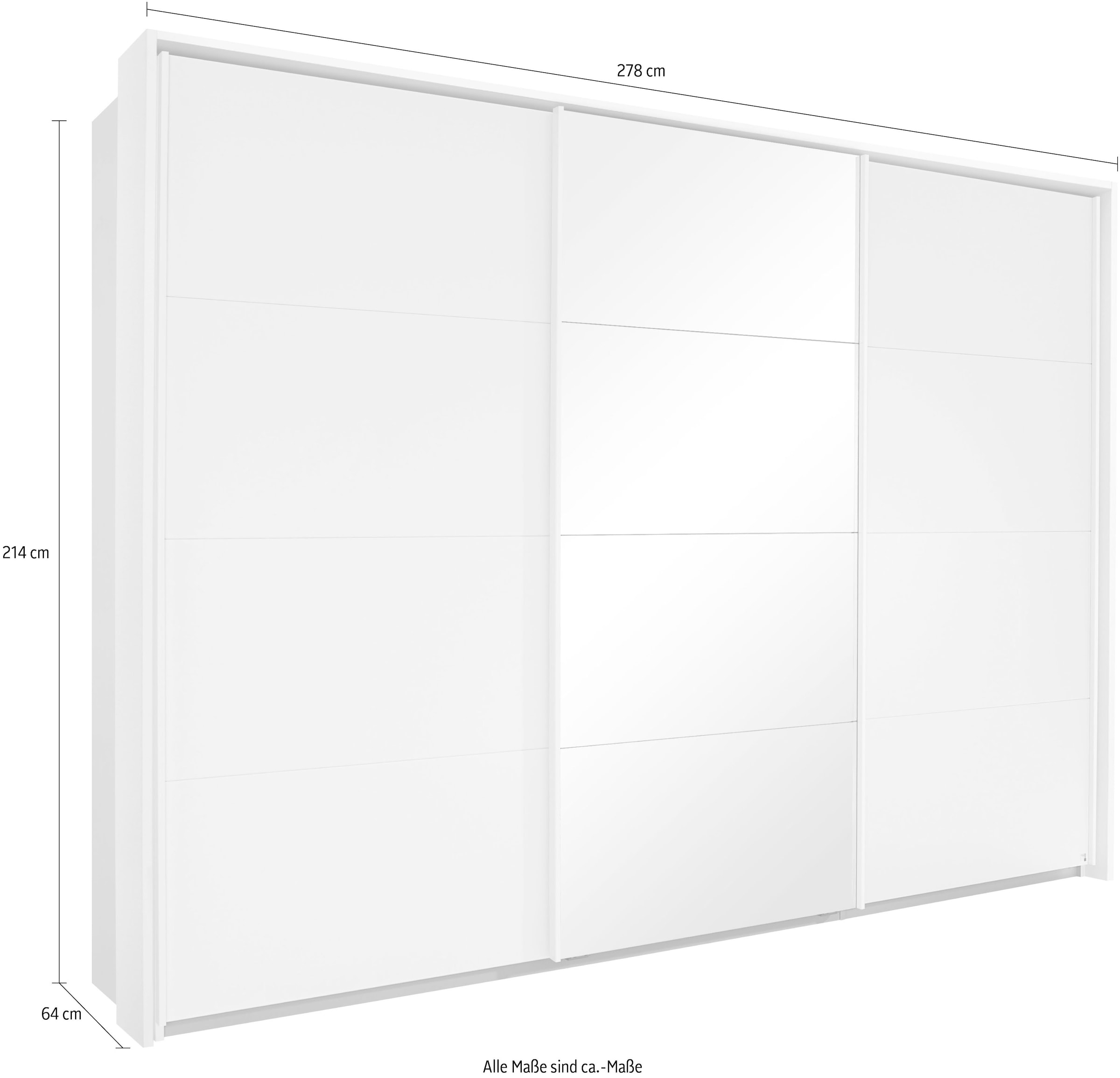 rauch Schwebetürenschrank »Kleiderschrank Schrank Garderobe Schlafzimmerschrank TUBONA« mit umfangreicher Innenausstattung und Passepartout MADE IN GERMANY