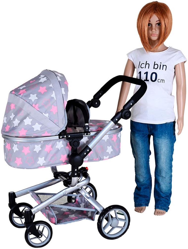 Knorrtoys® Kombi-Puppenwagen »Boonk - star grey pink«