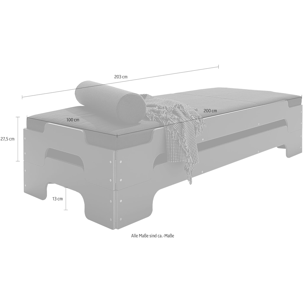 Müller SMALL LIVING Stapelbett »STAPELLIEGE Komfort (eine Liege)«, Komforthöhe 27.5 cm, ausgezeichnet mit dem German Design Award - 2019