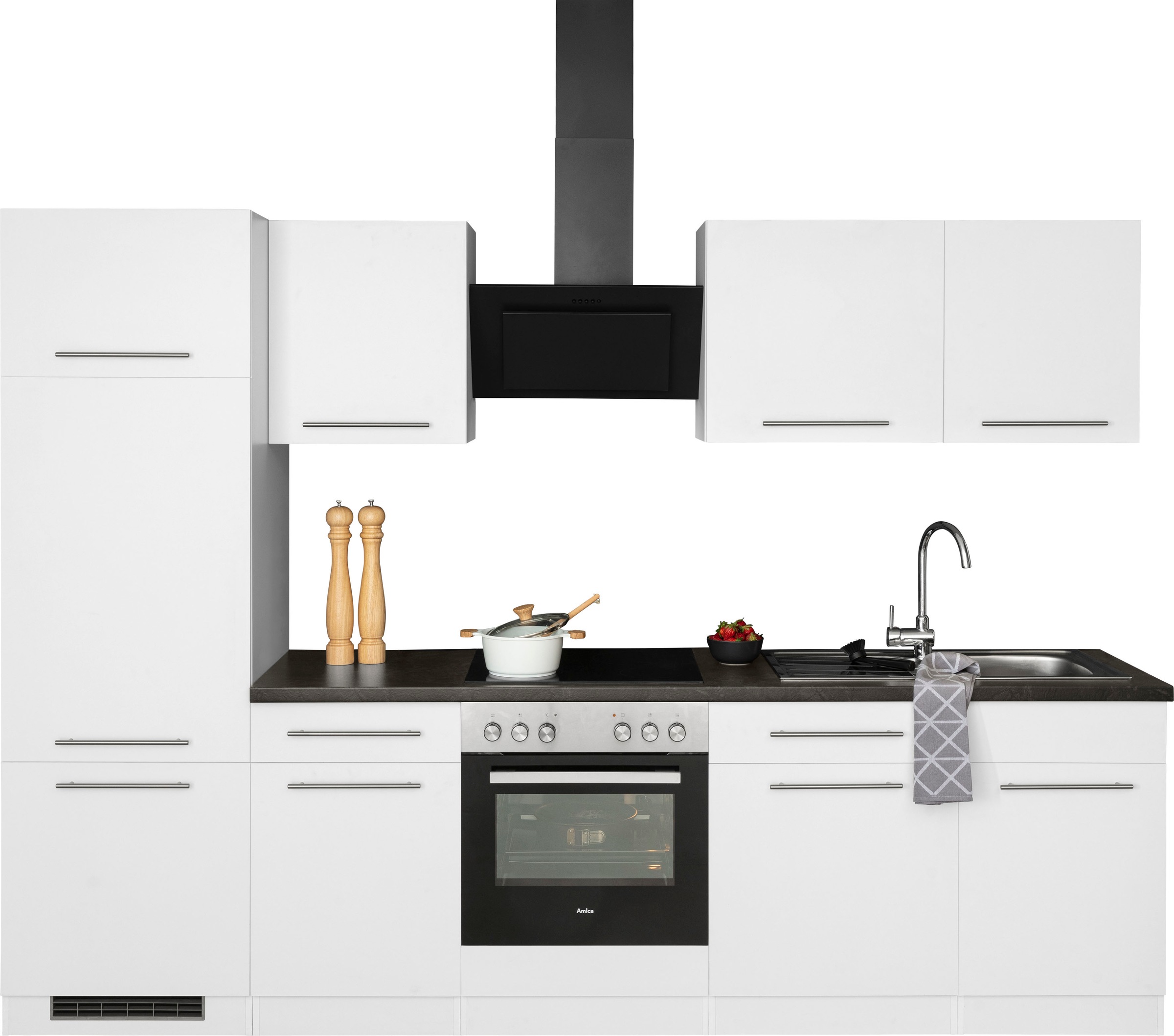 wiho Küchen Küchenzeile »Unna« mit E-Geräten, Breite 280 cm