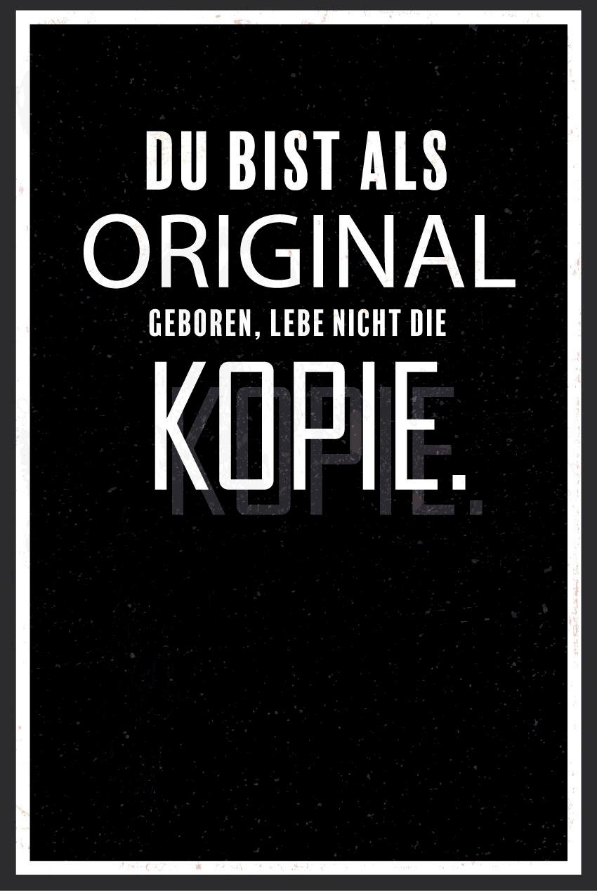 queence Metallbild »Kopie«, Schriftzüge-Schriftzug, (1 St.), Stahlschilder