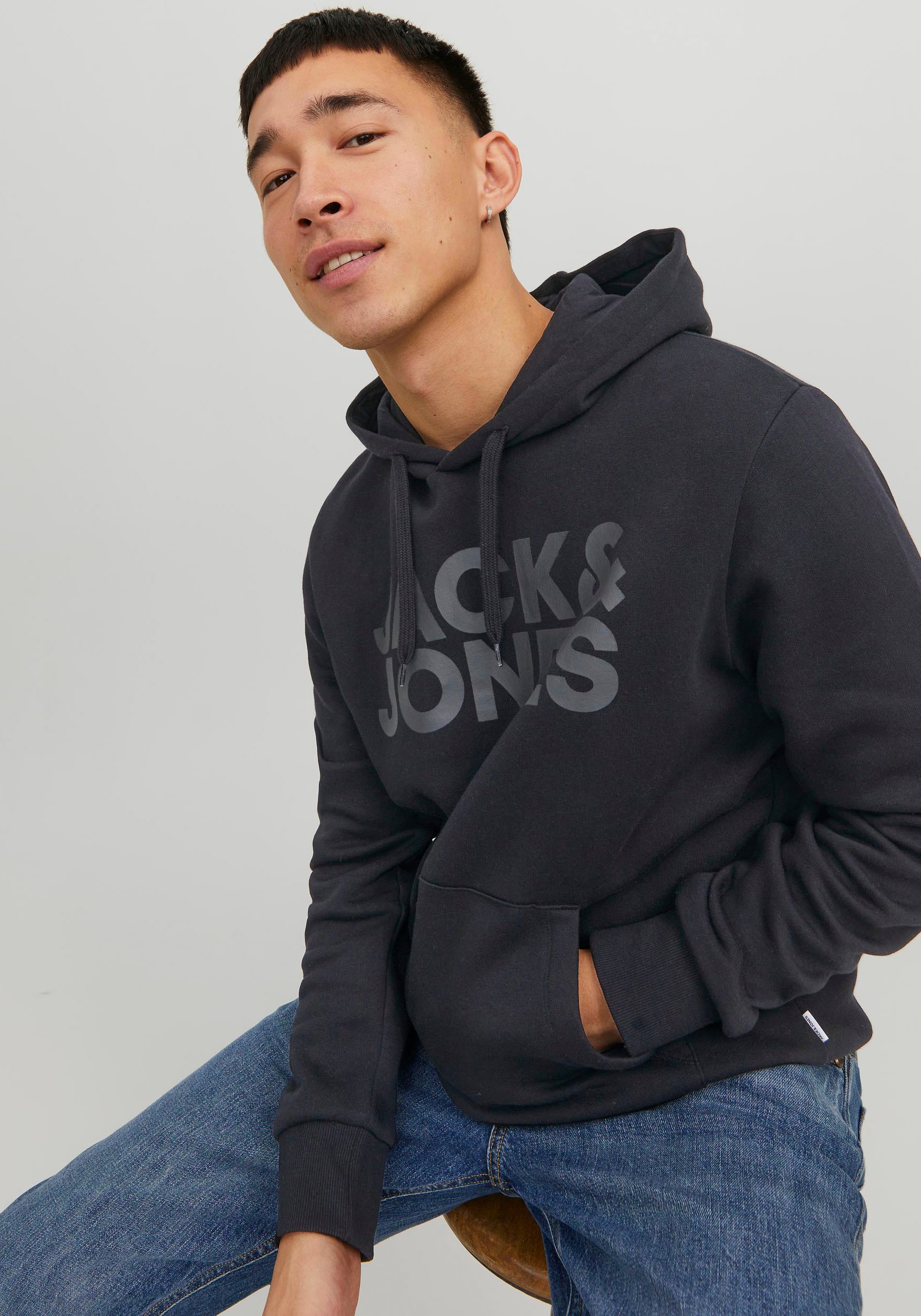 Jack & Jones Kapuzensweatshirt »JJECORP LOGO SWEAT HOOD NOOS«, mit Logo Print