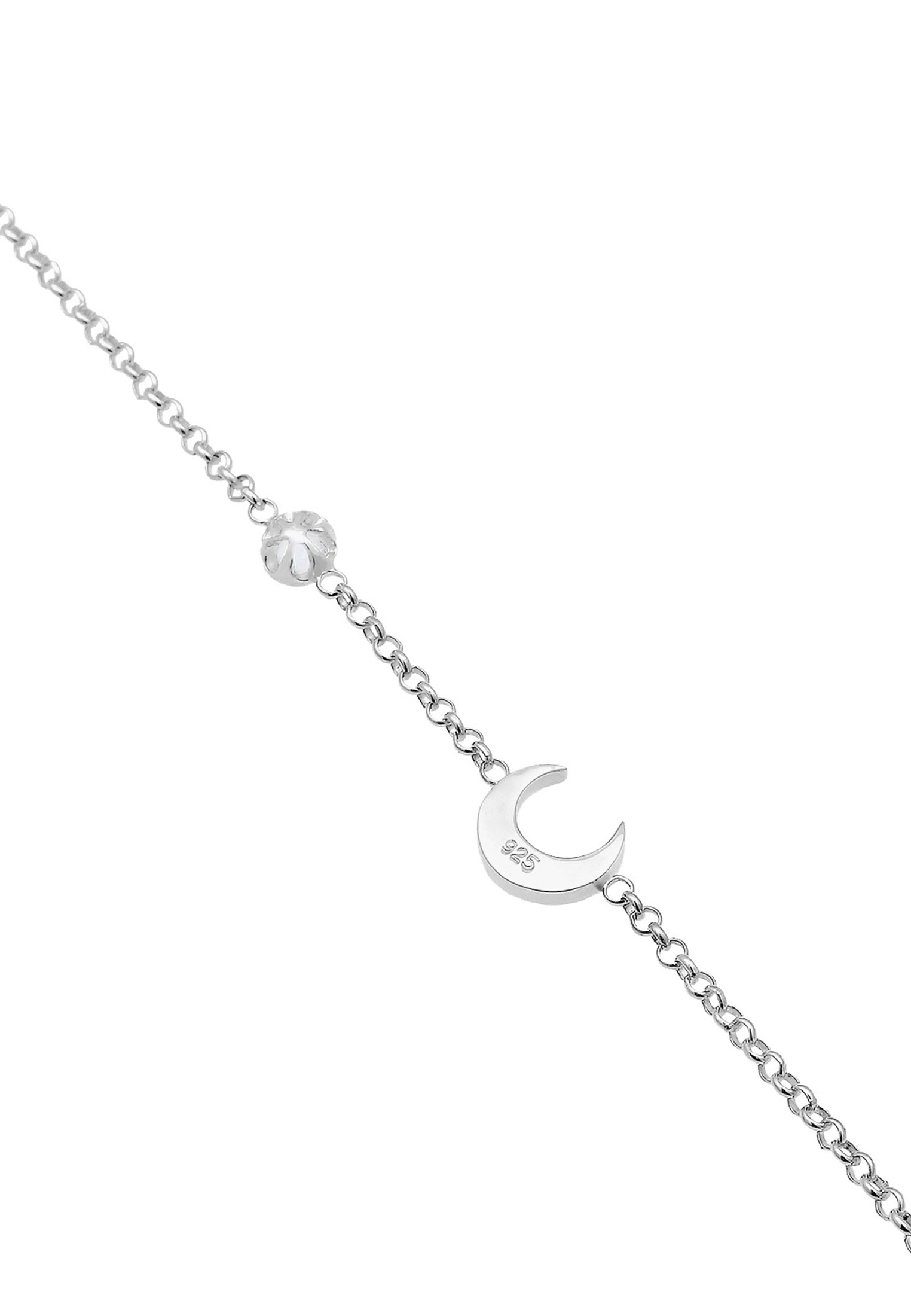 Elli Armkette »Armband Halbmond und Mondstein 925 Silber vergoldet«