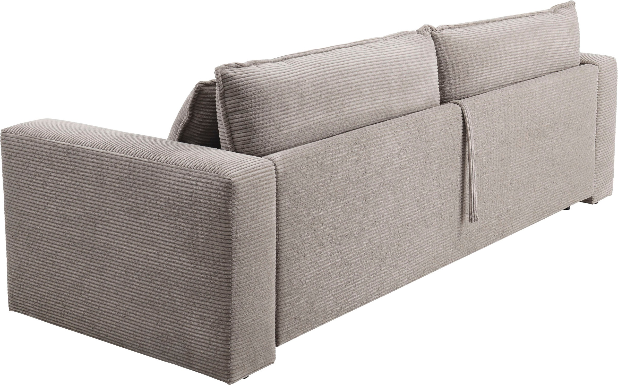 Places of Style 3-Sitzer »PIAGGE«, Cord-Bezug - mit Bettfunktion und Bettkasten, mit praktischem Topper