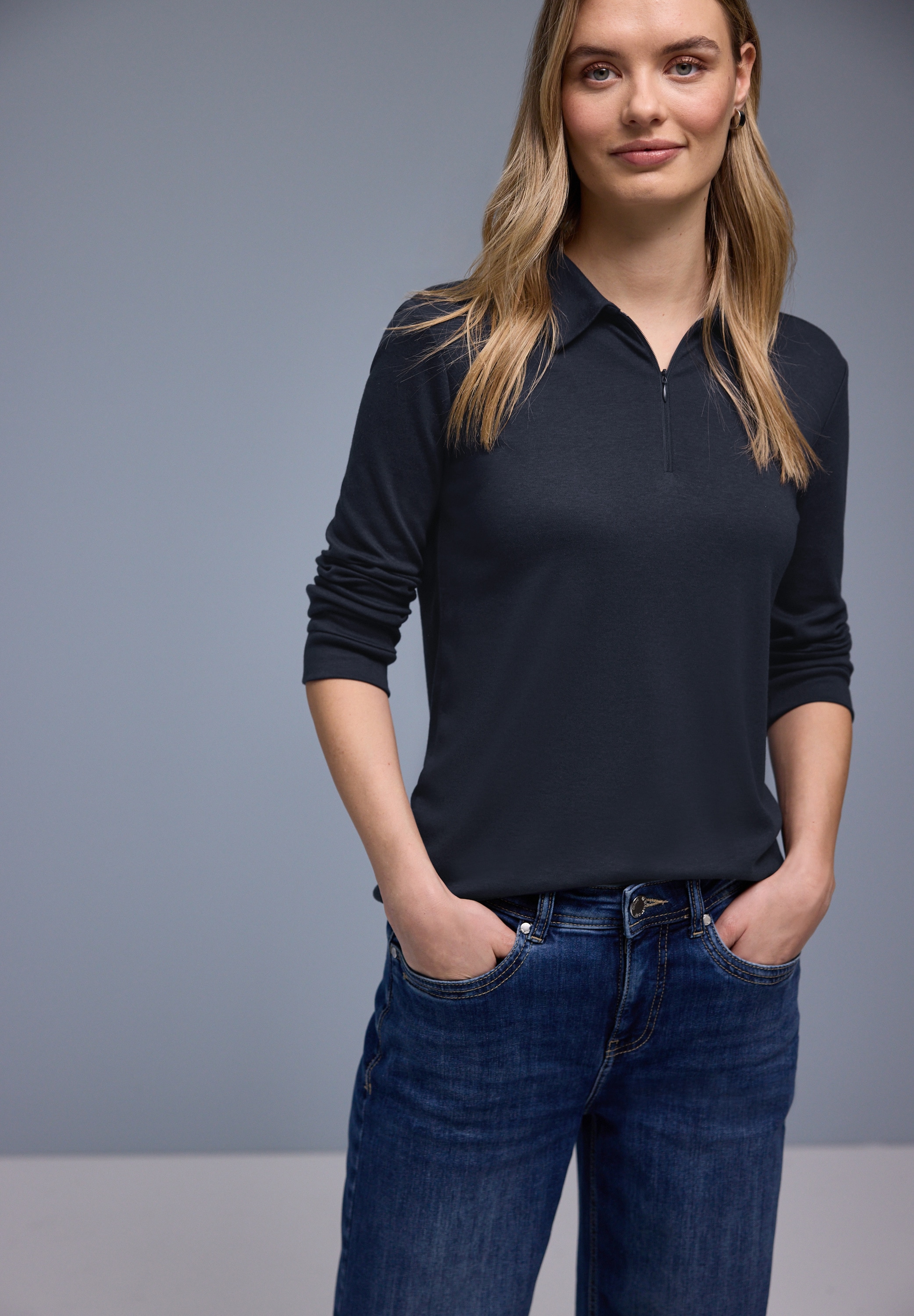 STREET ONE Poloshirt mit Zipper
