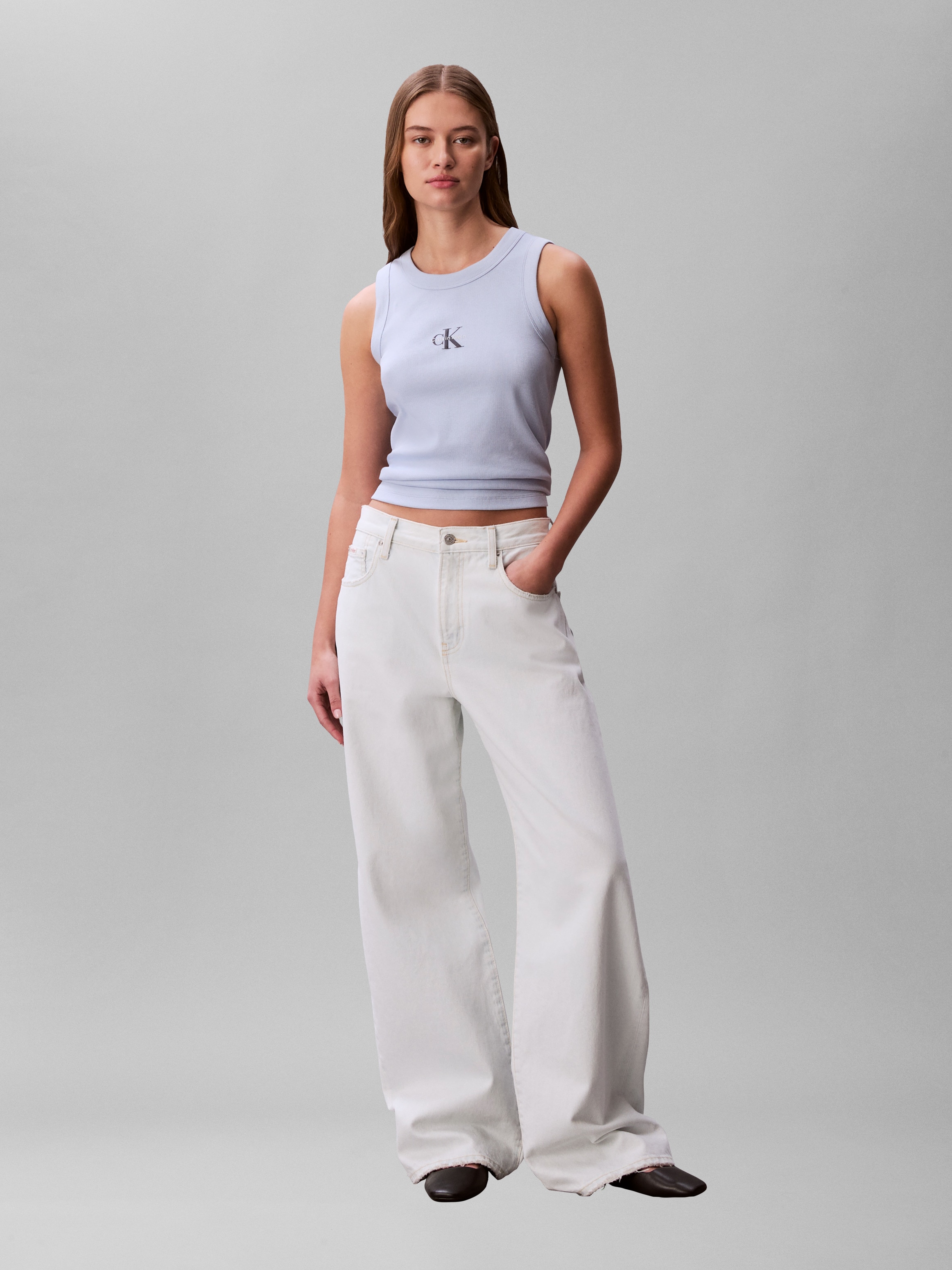 Calvin Klein Jeans Tanktop »MONOGRAM RIB TANK« Figurbetonte Passform mit Rundhalsausschnitt