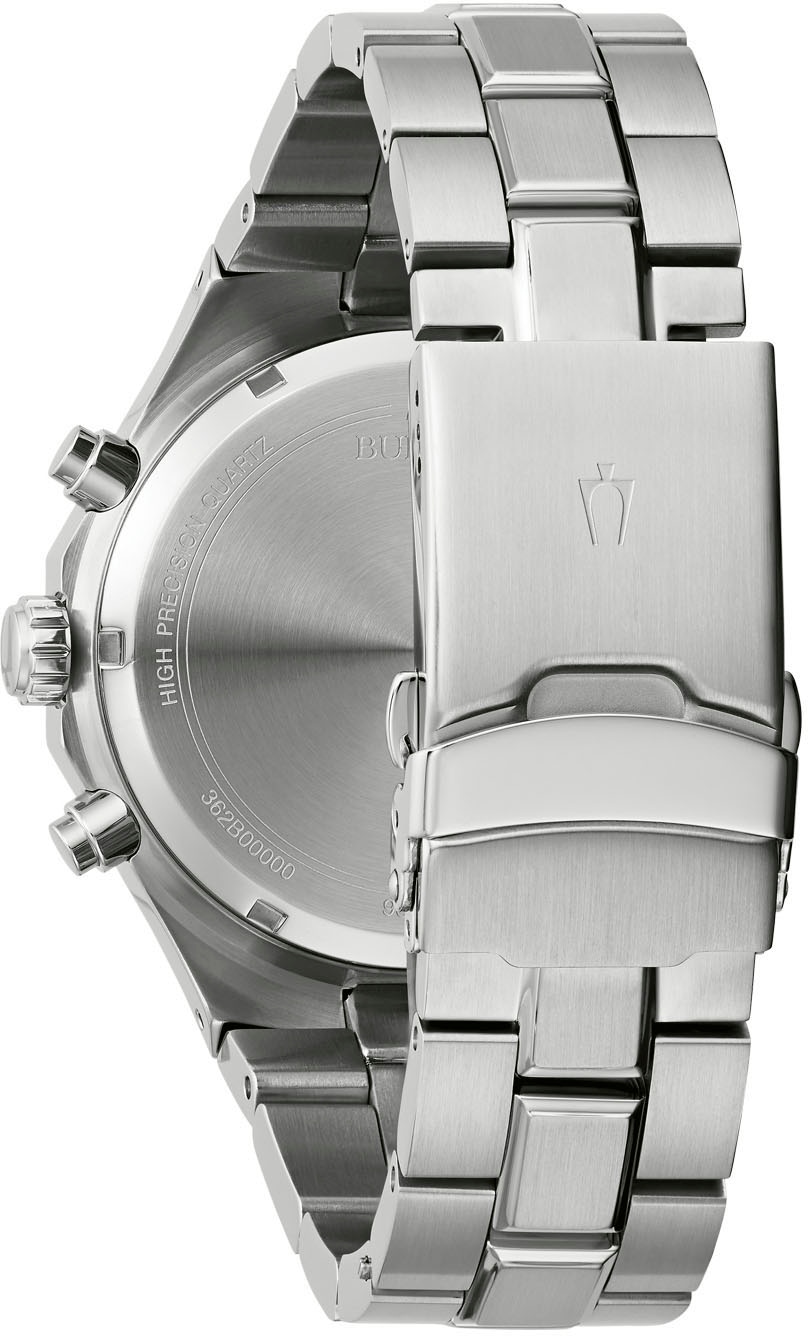 Bulova Chronograph, Armbanduhr, Quarzuhr, Herrenuhr, Edelstahlarmband, Saphirglas