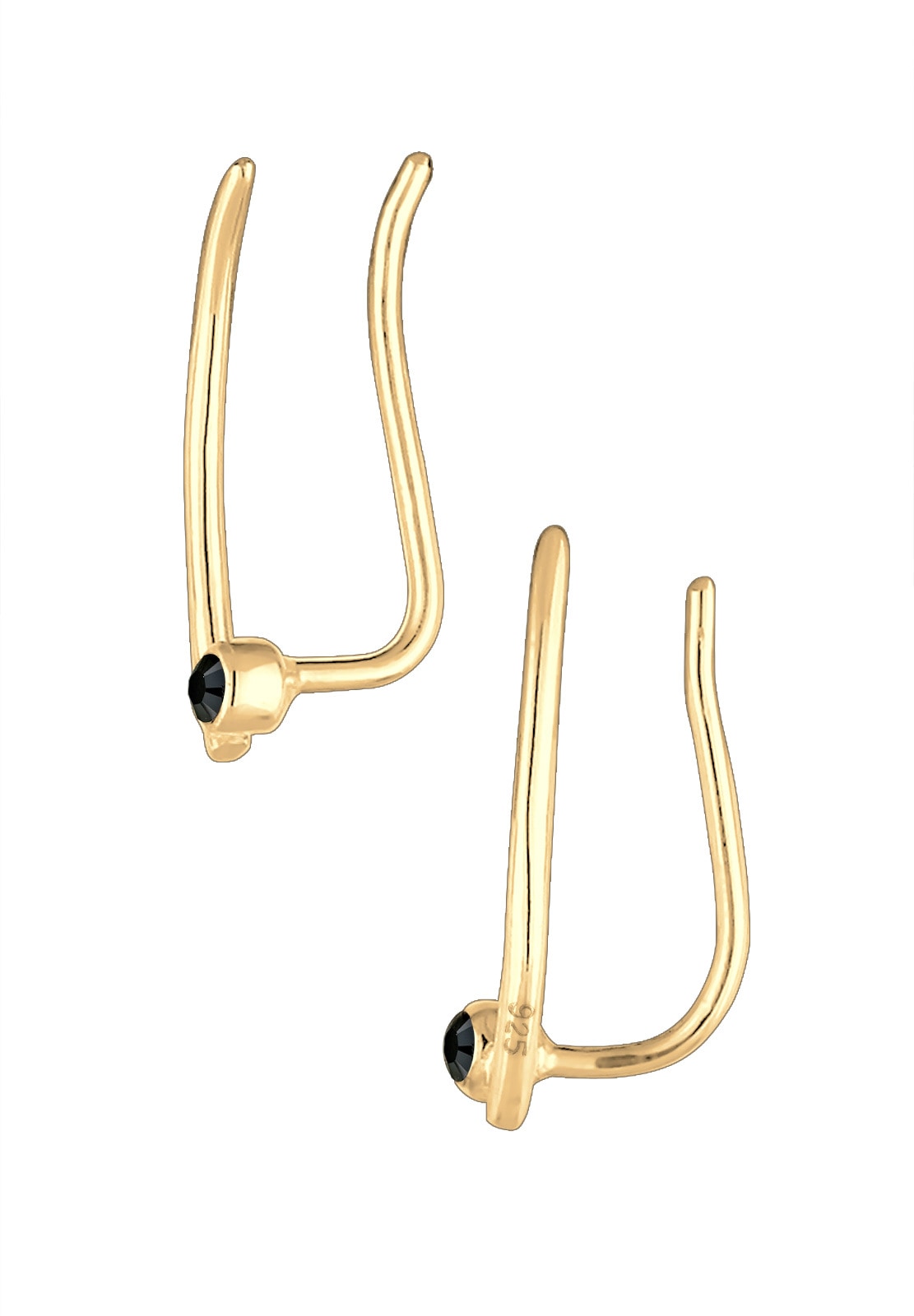 Elli Paar Ohrstecker »Ohrringe Ear Climber Glas Kristalle Weiß 925 Sterling Silber«