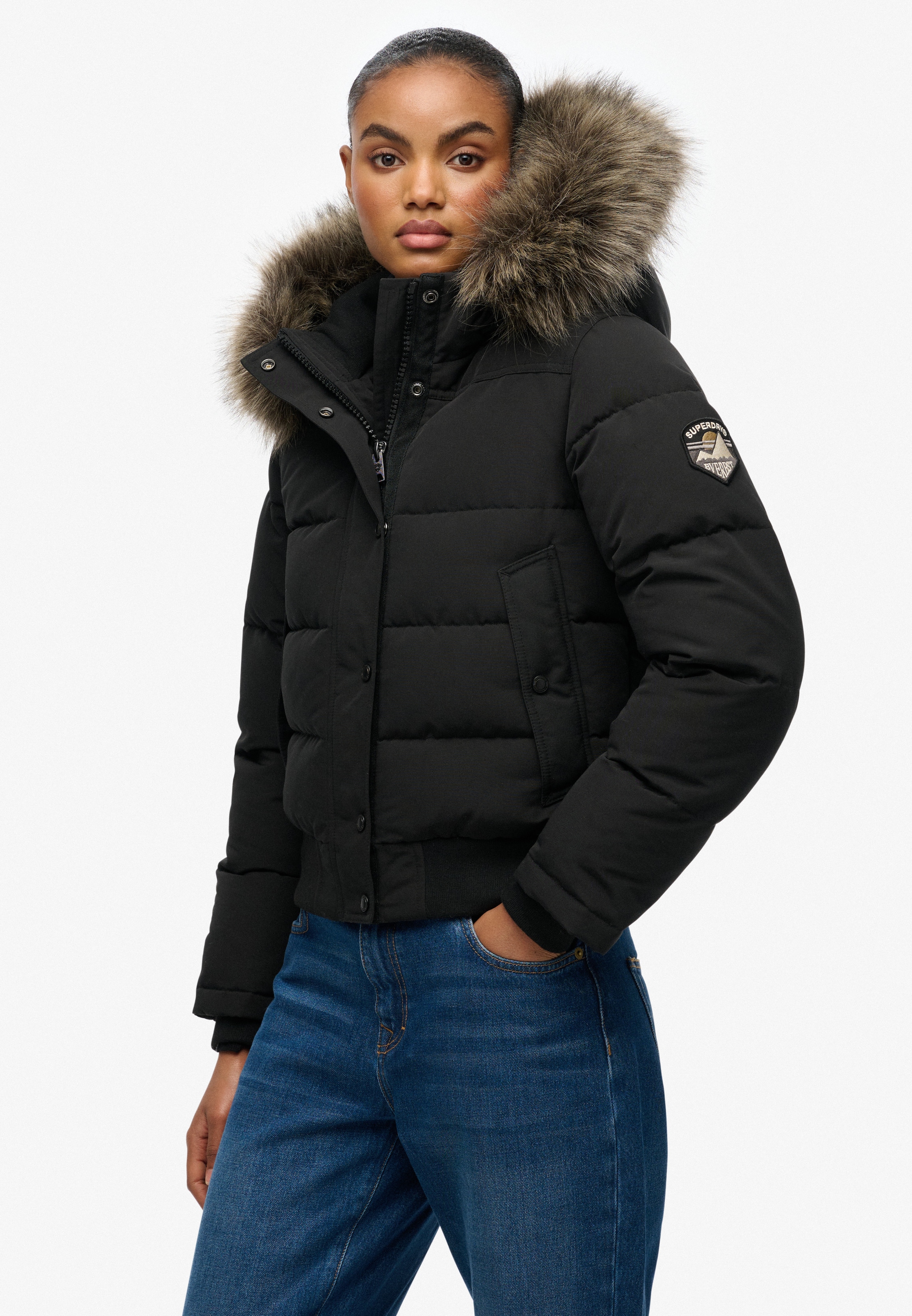 Superdry Steppjacke »EVEREST HOODED BOMBER JKT«, mit Kapuze