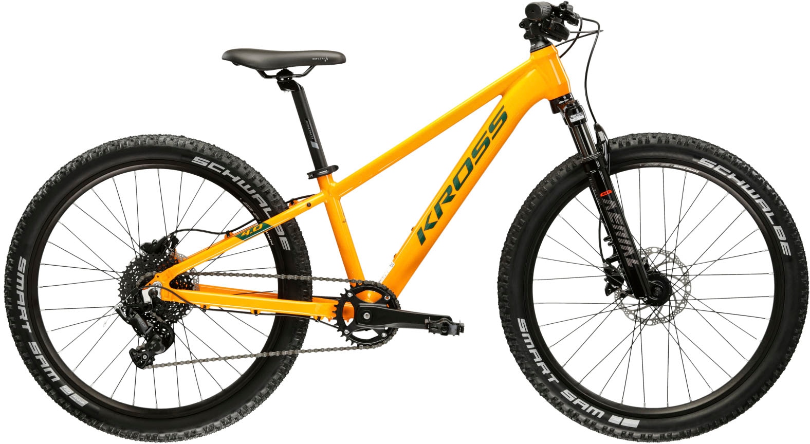 Kross Jugendfahrrad »Jugend-MTB Level Jr 4.0« 9 Gang microSHIFT ADVENT M6195S Schaltwerk Kettenschaltung in orange, Größe 24 Zoll (60,96 cm)...