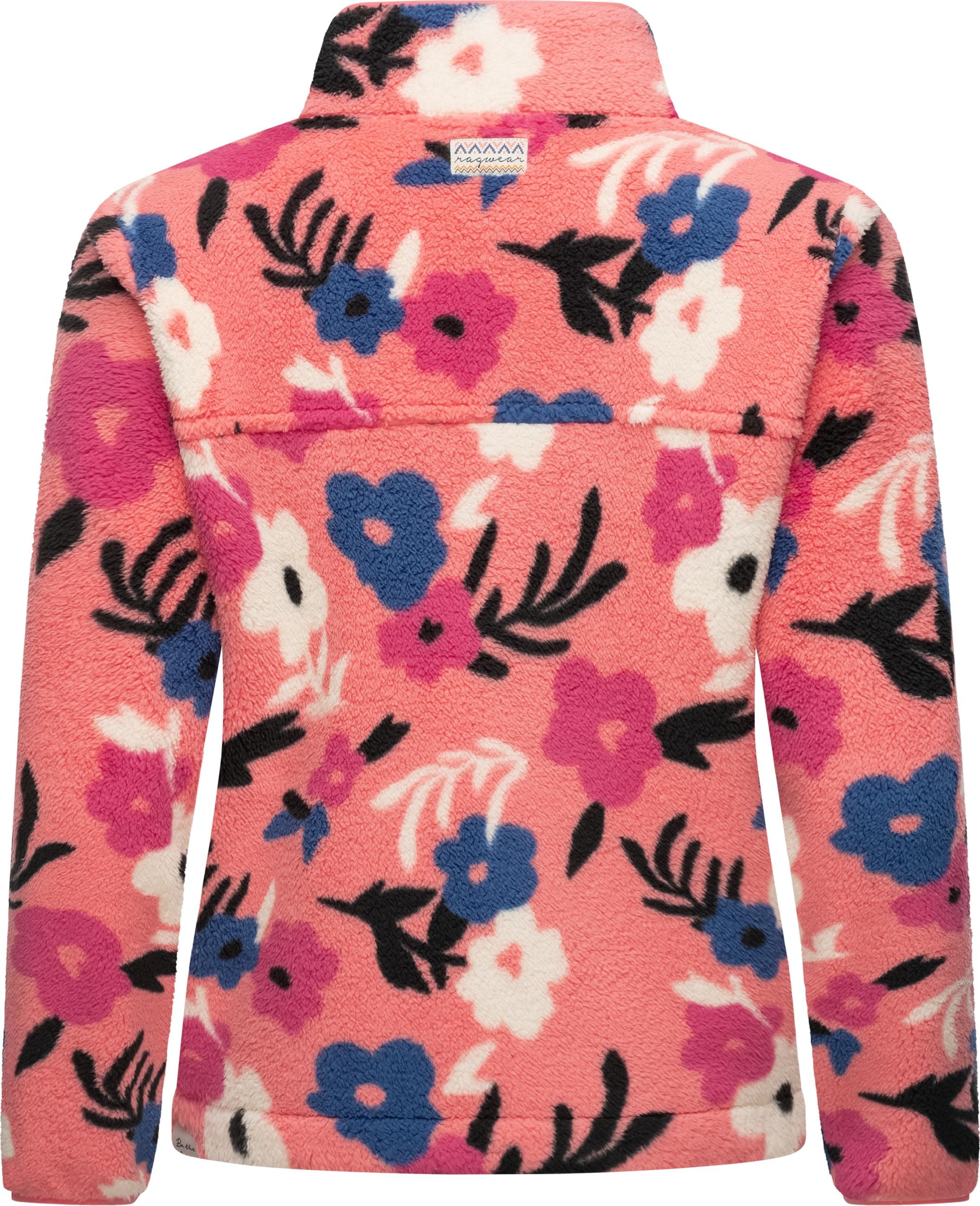 Ragwear Sweatjacke »Plüschjacke Appopis Print«, Auffällige flauschige Übergangsjacke aus Teddyfleece