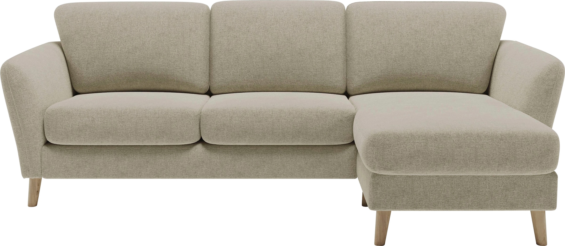 Home affaire Ecksofa »MARSEILLE (242/152cm),L-Form, Rec. rechts/links«, Massivholzbeine Eiche, Landhausstil, Wellenunterfederung