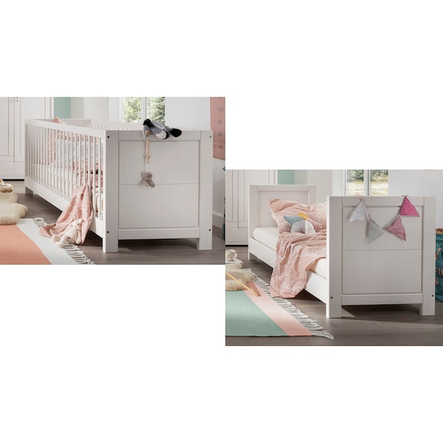 Lüttenhütt Babybett »Lüttenhütt Vita«, Kinderbett 70x140 cm  höhenverstellbar mit Lattenrost + Schlupfsprossen bei OTTO
