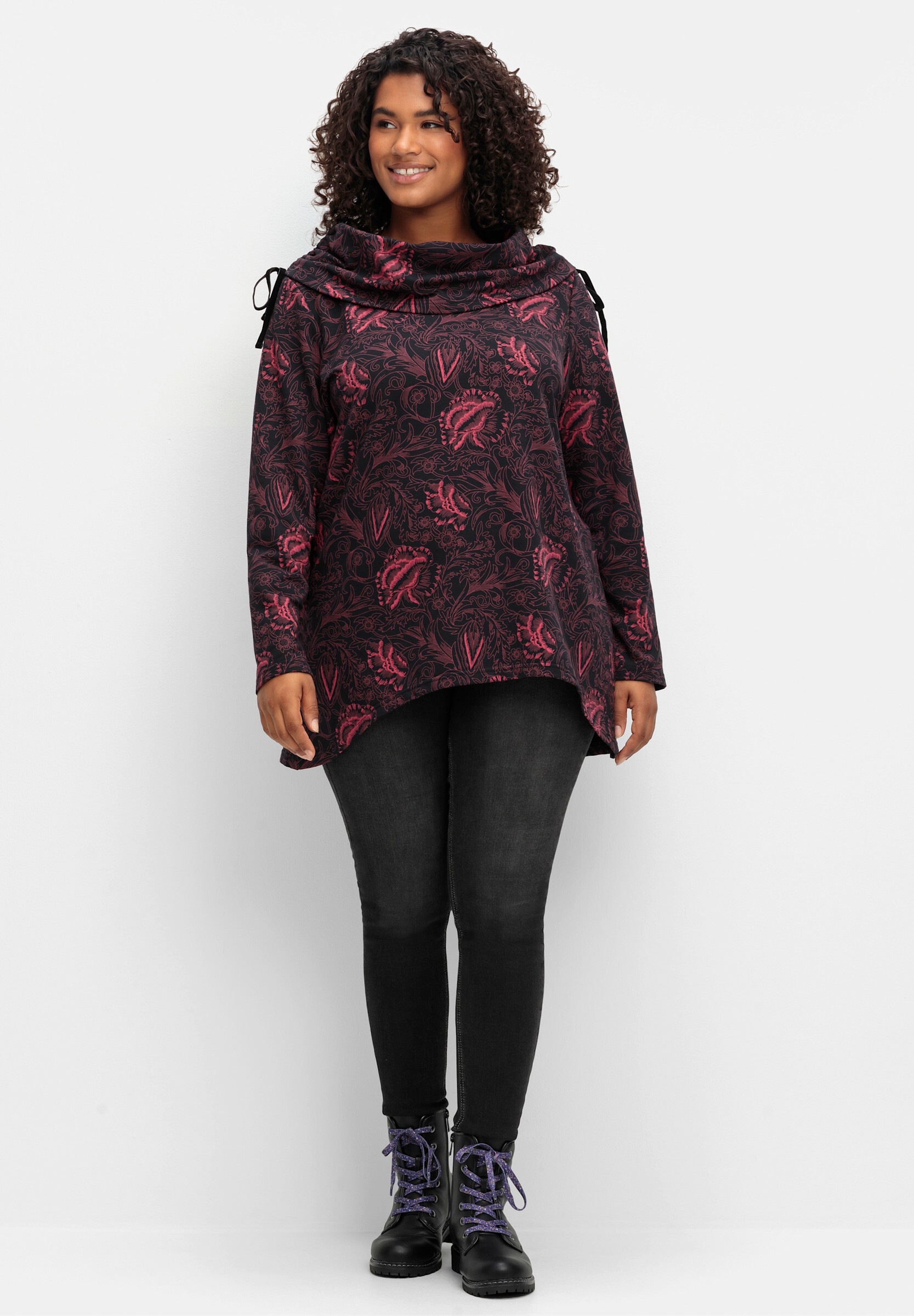 sheego by Joe Browns Sweatshirt »Sweatshirt Sweatshirt mit weitem Schalkragen«
