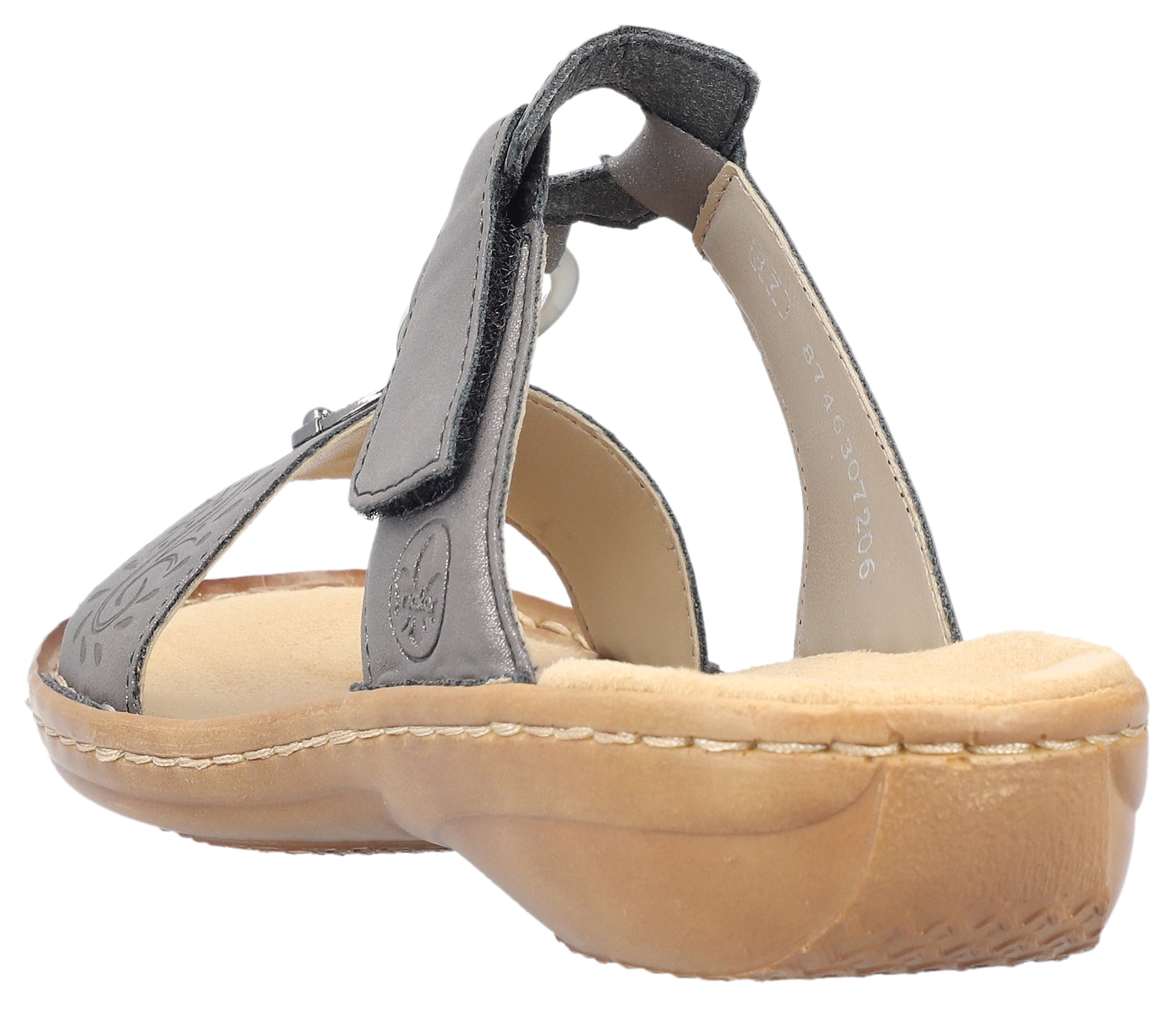 Rieker Pantolette, Keilabsatz, Sommerschuh, Schlappen Mit Schmuck-Applikation