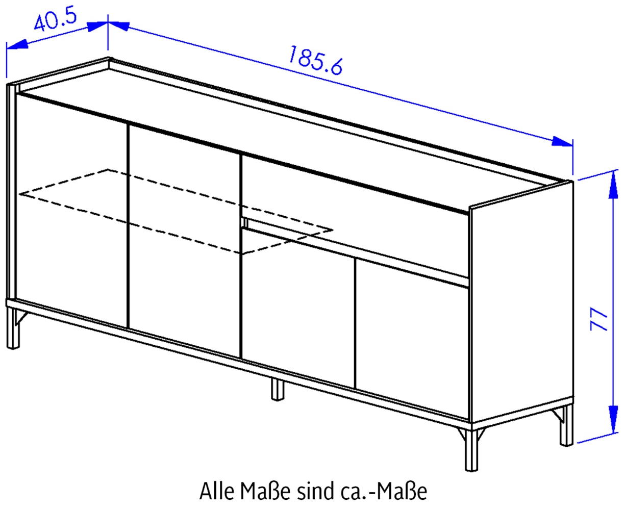 Gami Sideboard »Lenk«, Elegantes und praktisches Aufbewahrungsbuffet
