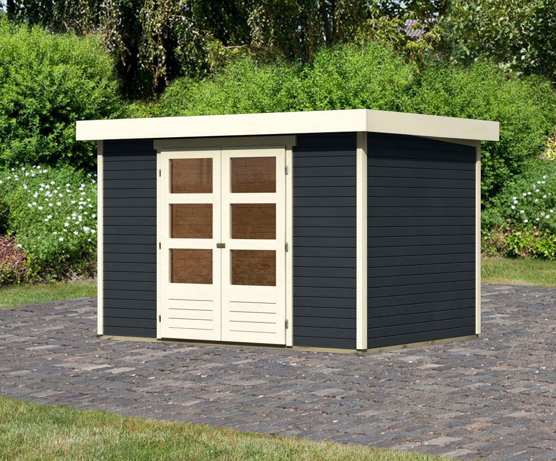 Karibu Gartenhaus »Arnis 4«, naturbelassen oder terragrau