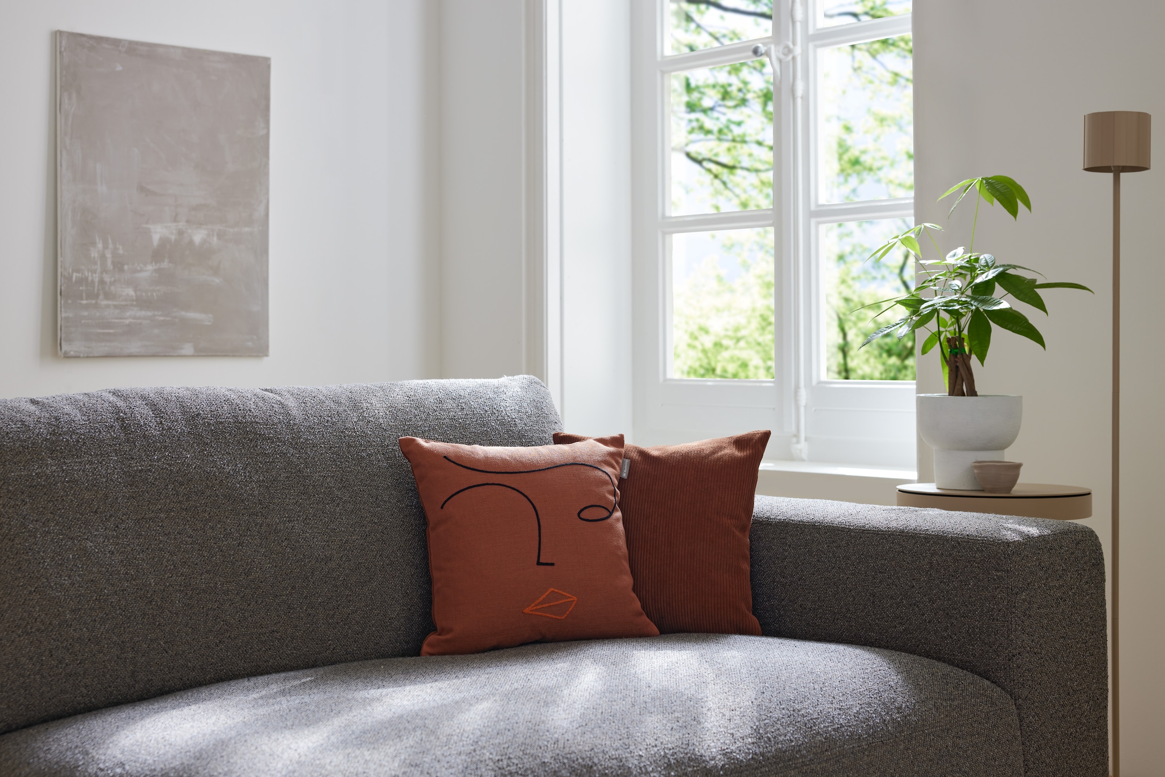 Musterring Dekokissen »Visage« mit Leinen