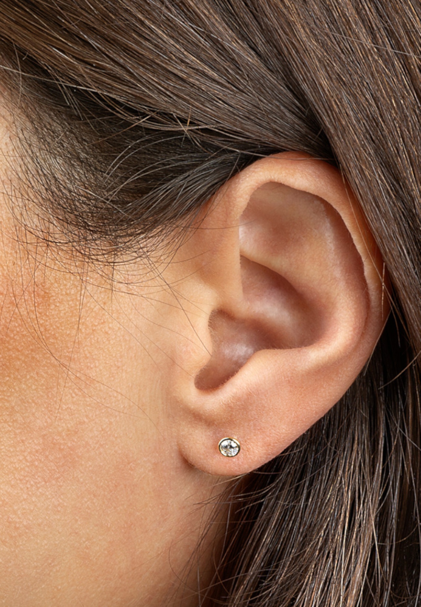 ONE ELEMENT Paar Ohrstecker »Zirkonia Zarge Ohrringe  Ohrstecker aus 333 Gelbgold«
