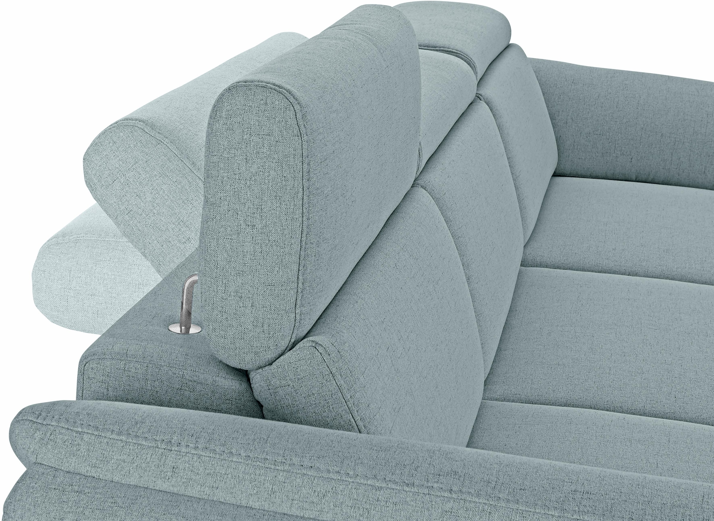 sit&more Ecksofa »Avignon L-Form« Kopfteilverstellung, wahlweise mit Schlaffunktion und Bettkasten