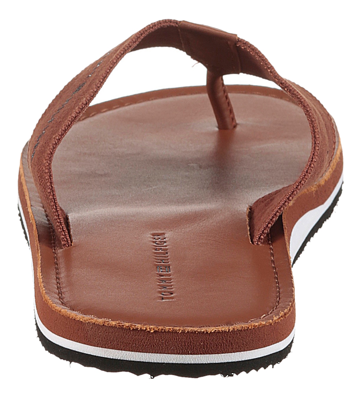 Tommy Hilfiger Zehentrenner »HILFIGER LEATHER BEACH SANDAL«, Sommerschuh, Strandschuh mit Logo