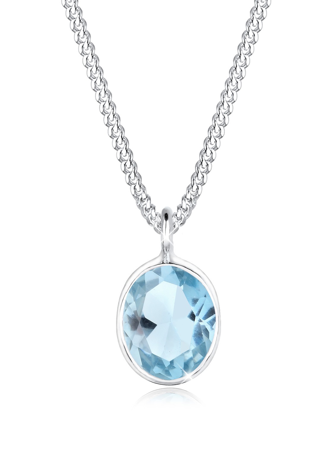 Elli Collierkettchen »Geo Oval Topas Edelstein Edel 925 Sterling Silber«