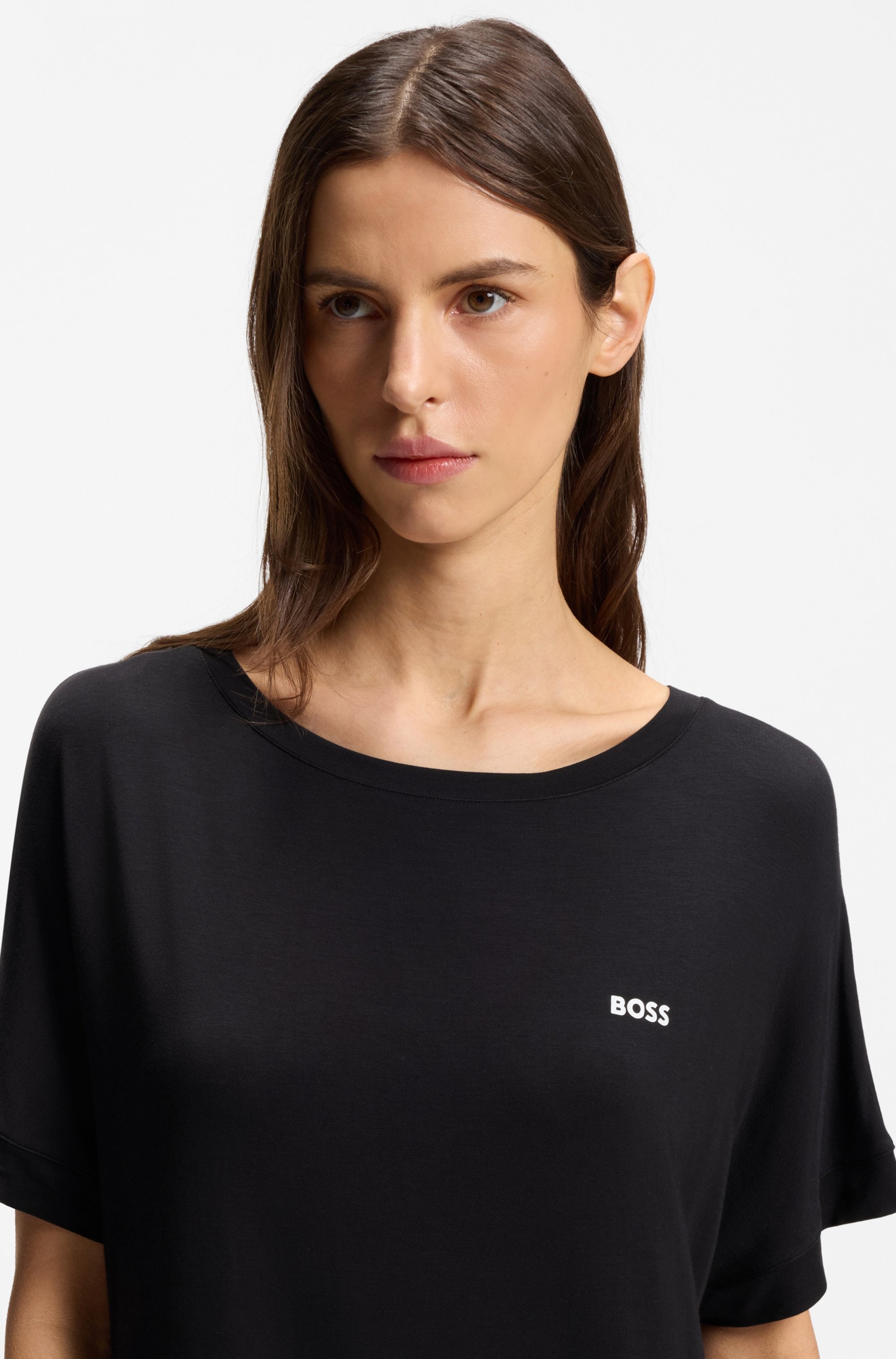 BOSS Nachthemd »Element_Nightie« Ohne Taschen aus Stretch-Jersey mit Logo-Print