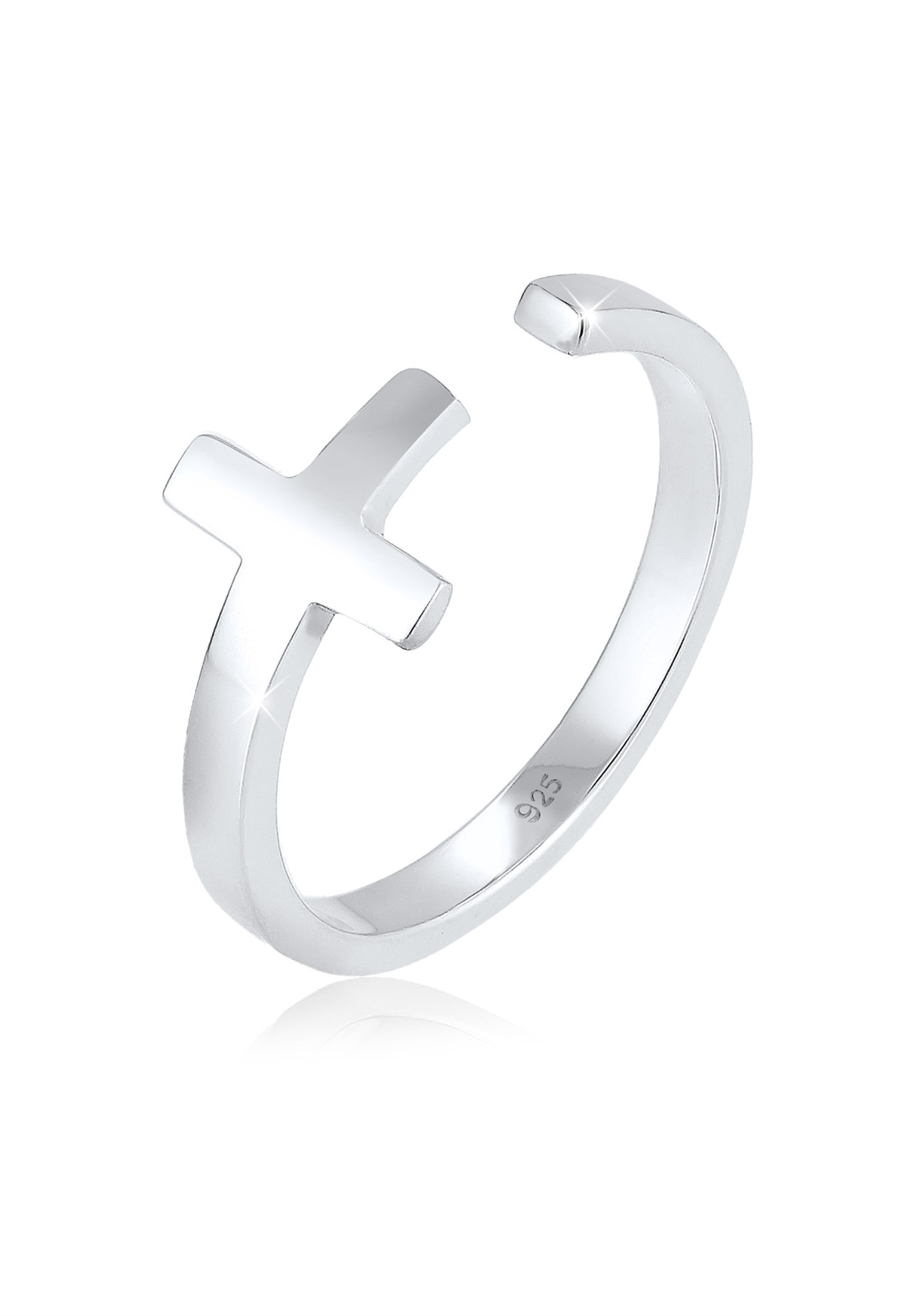 Elli Silberring »Ring Kreuz 925 Sterling Silber verstellbar«