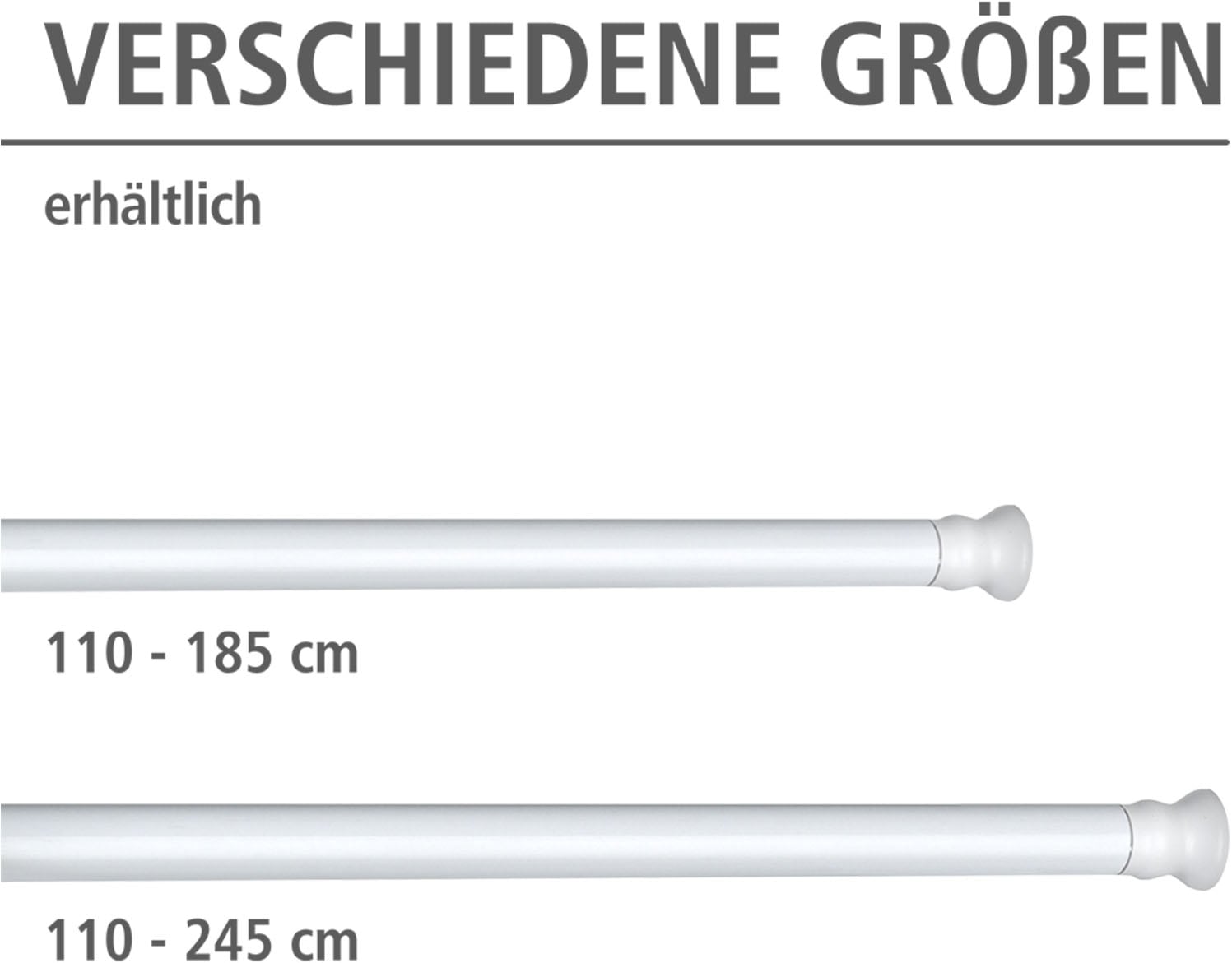 WENKO Klemmstange »Extra stark weiß« Ø 28 mm ausziehbar Teleskopstange für Duschvorhänge, Breite 110-245 cm