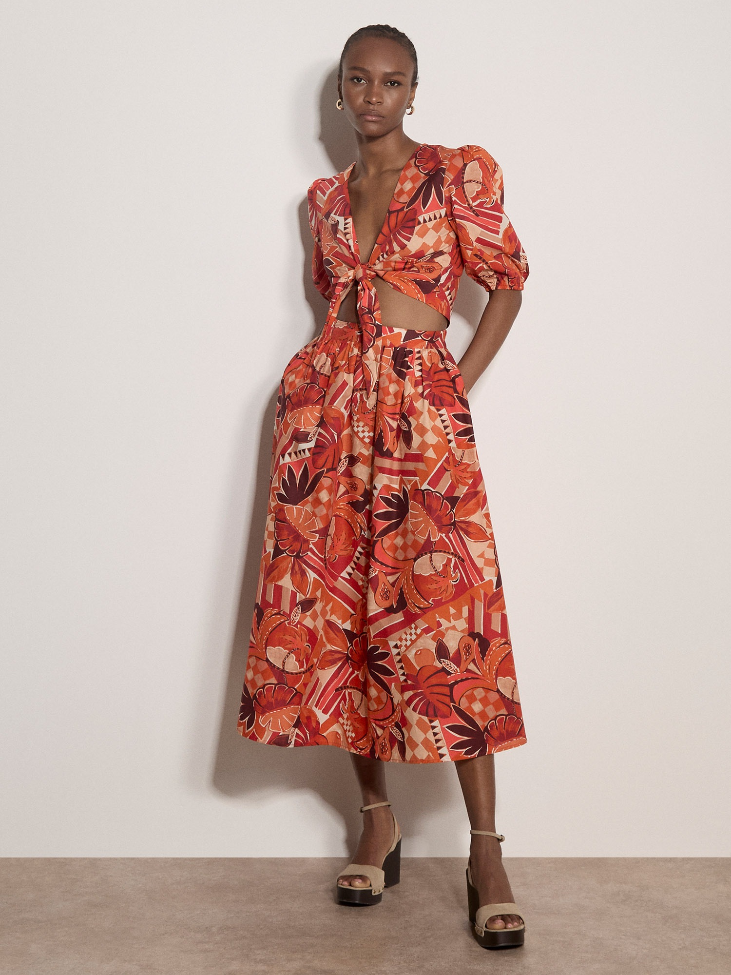 Apricot Druckbluse »Bluse« Bindeband vorne