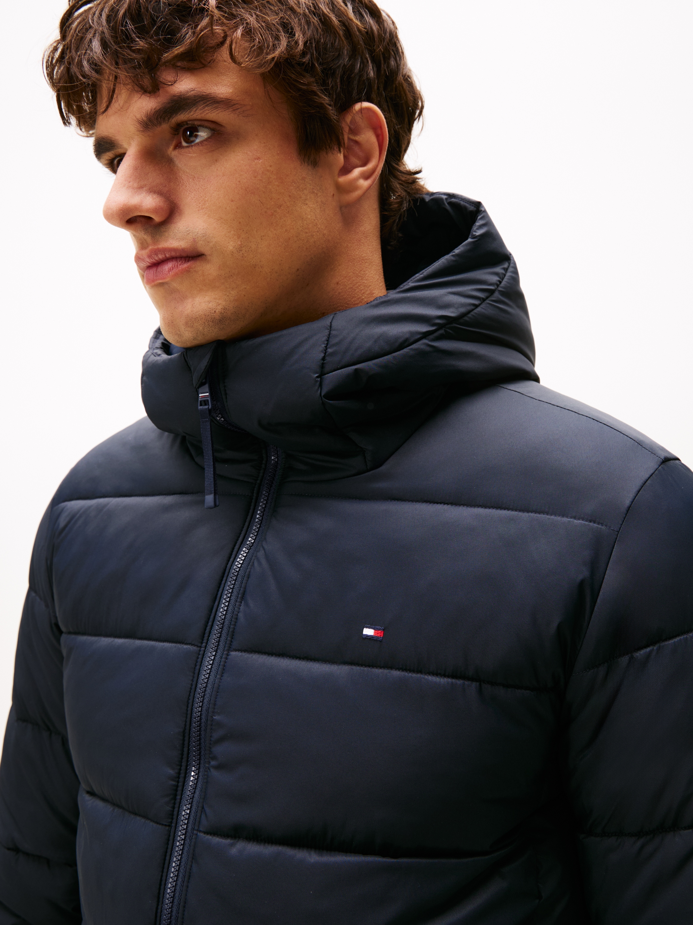 Tommy Hilfiger Steppjacke »MID WEIGHT HOODED JACKET«, mit Kapuze, Daunenjacke, Übergangsjacke