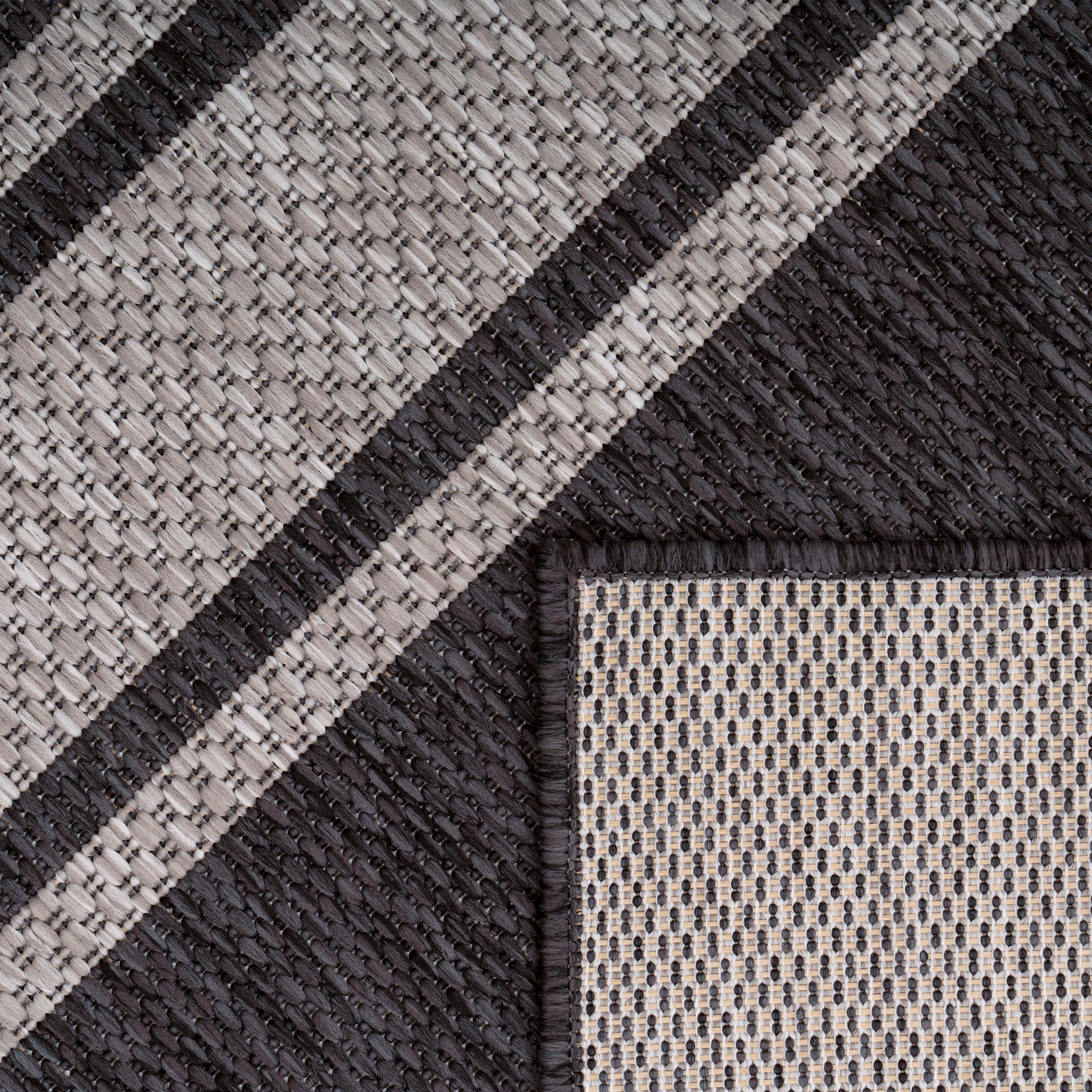 Paco Home Teppich »Roma 273«, rechteckig, 4 mm Höhe, Flachgewebe, gestreift, In- und Outdoor geeignet