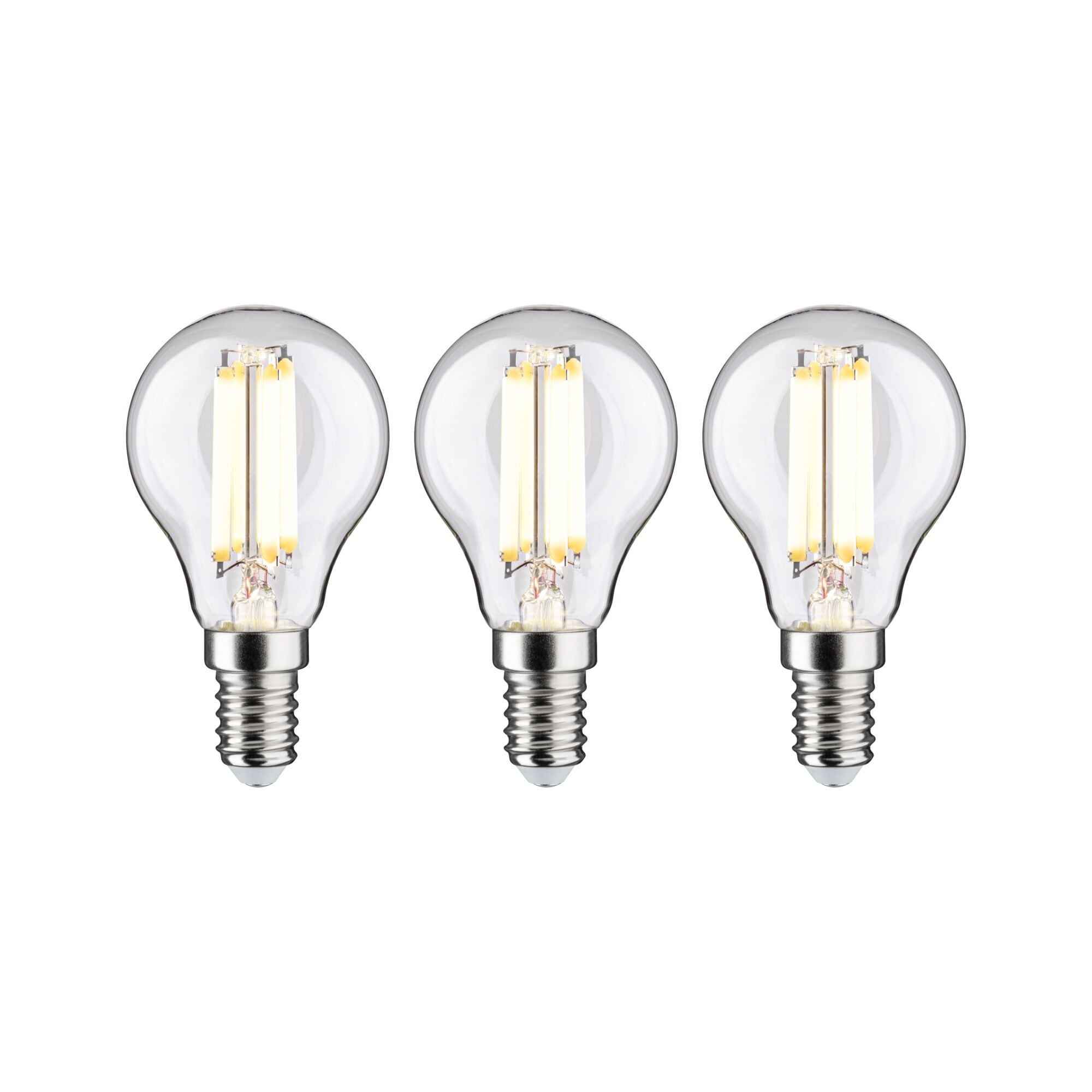 Paulmann LED-Leuchtmittel »Eco-Line Filament 230V LED Tropfen E14 3er-Pack 525lm 2,5W 3000K Klar« E14 3 Stk. Warmweiß