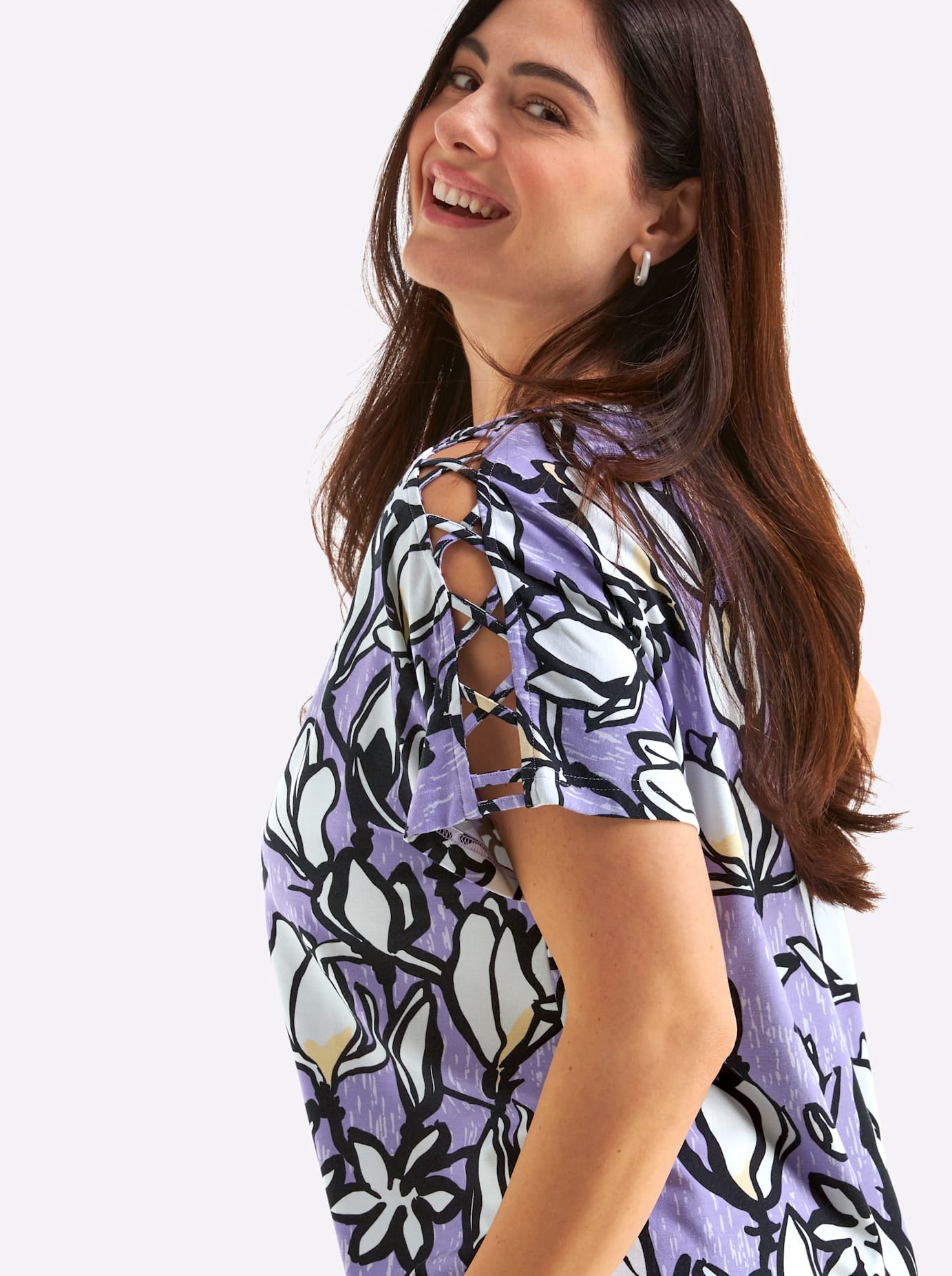 Sheego V-Shirt »Kurzarm-Shirt« 1