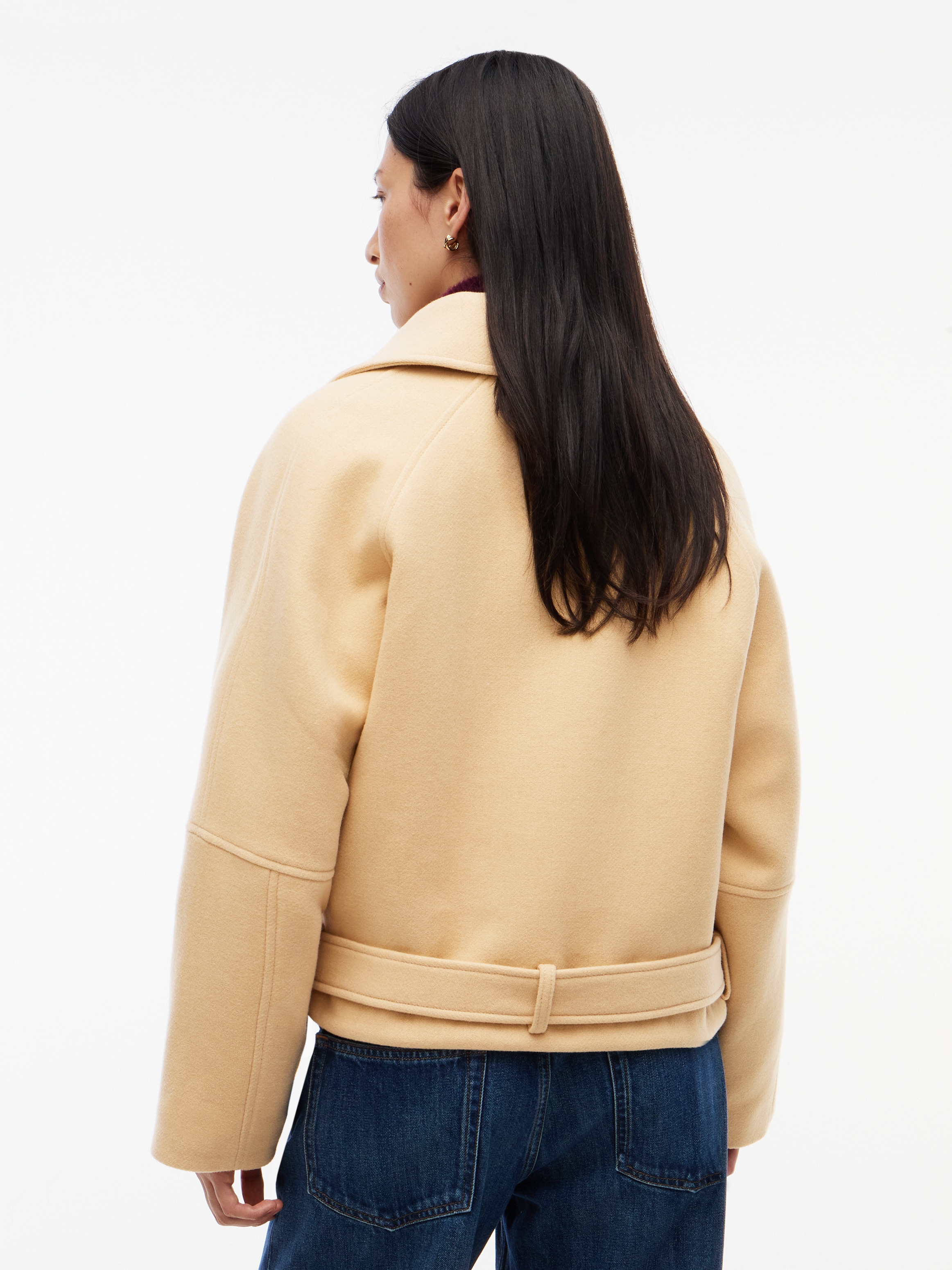 Tommy Jeans Kurzjacke »TJW ZIP THRU WOOL JACKET« Materialmix, mit Wolle