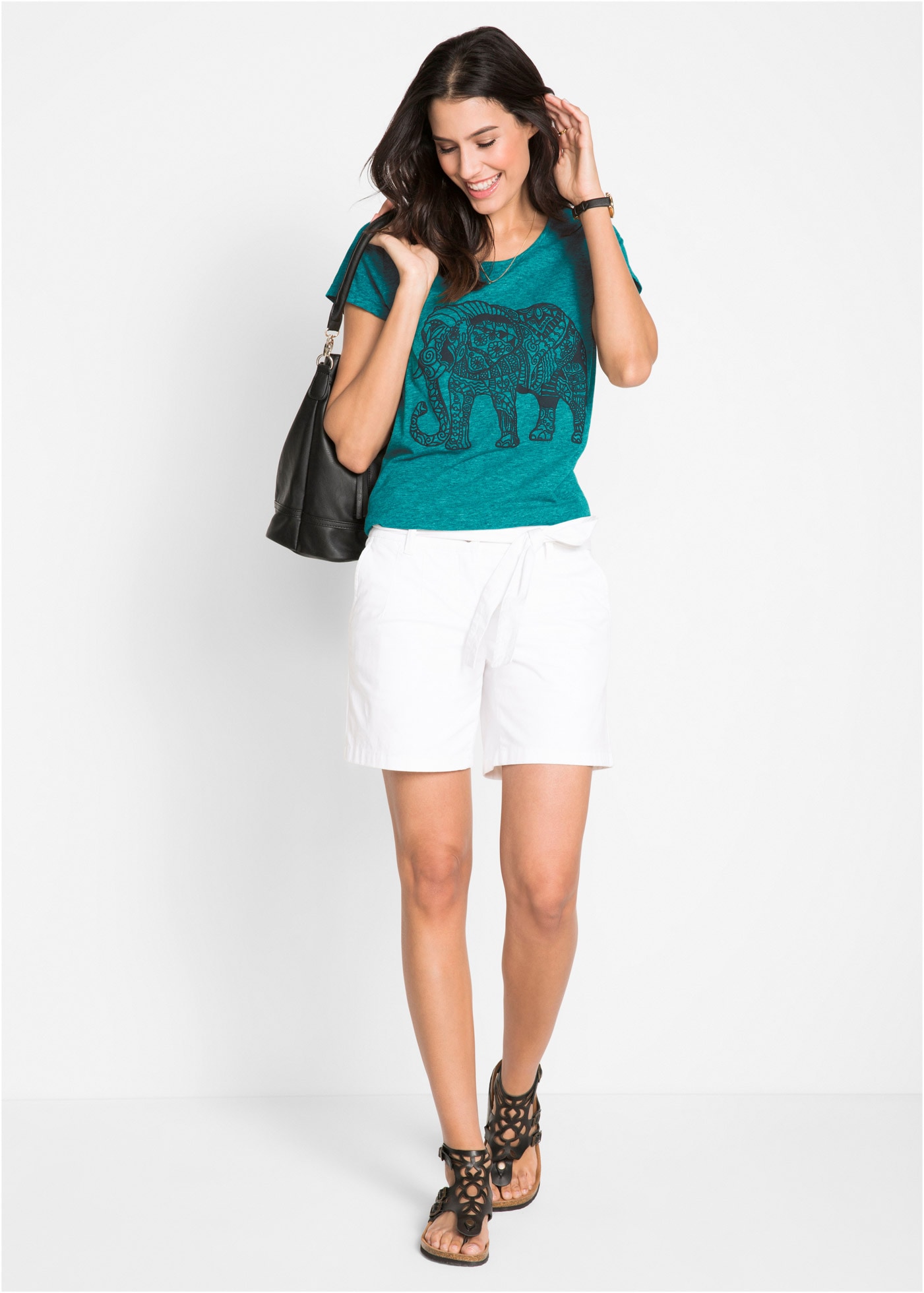 bonprix T-Shirt Regular Fit, Kurzarm, mit Frontprint, Rundhalsausschnitt