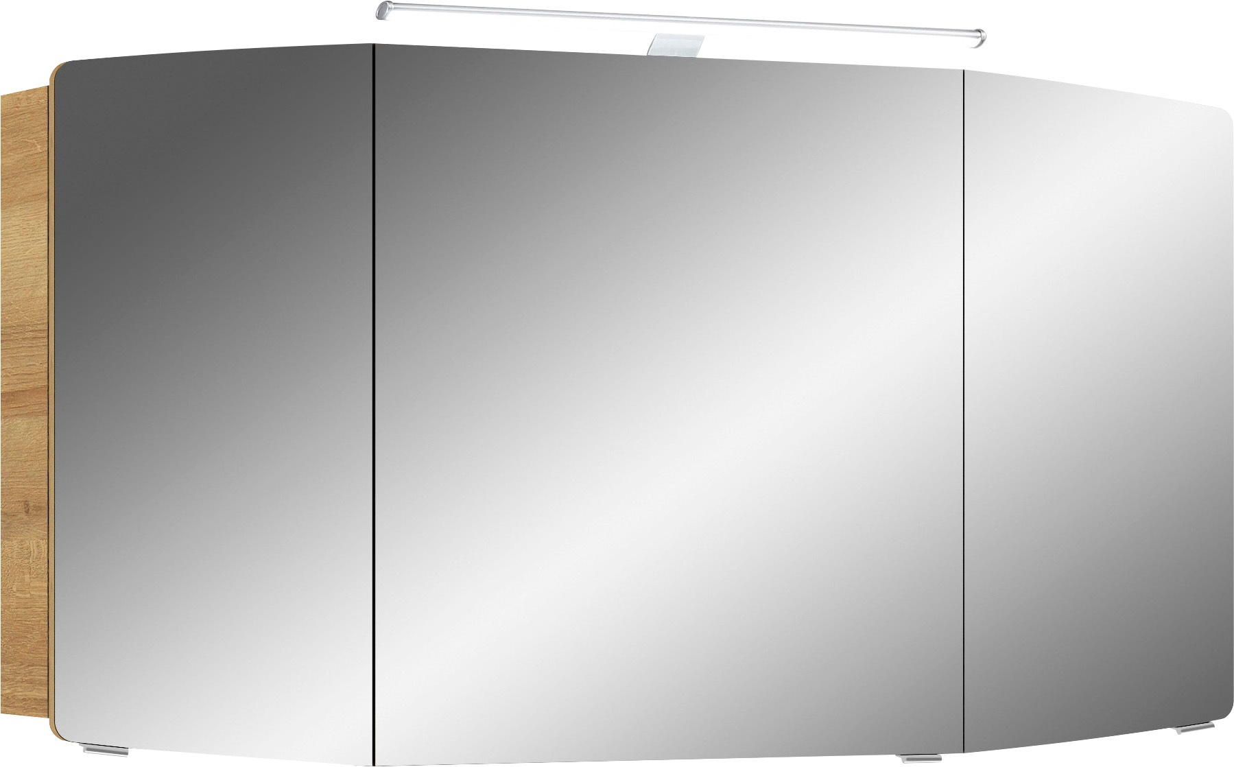 Saphir Badmöbel-Set »Cassca Sprint 2-teilig Mineralmarmor-Waschtisch mit LED-Spiegelschrank«, (2 St.), Waschplatz 121 cm breit mit 5 Türen, 2 Schubladen, inkl. Türdämpfer