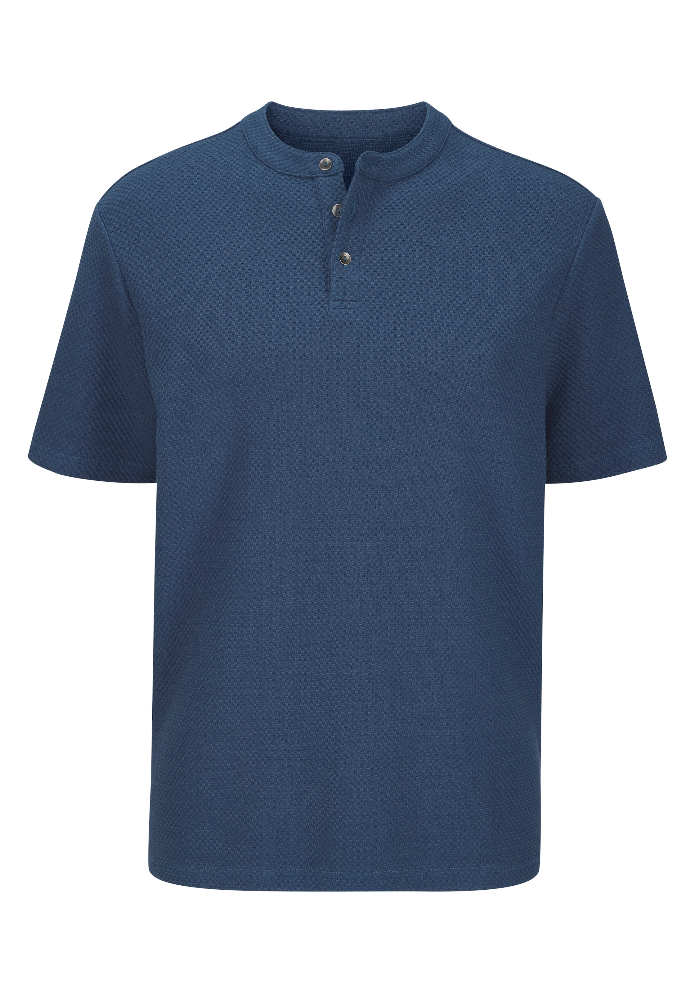 John Devin T-Shirt »Kurzarm-Poloshirt aus Struktur-Qualität« mit modischem Stehkragen und Knopfleiste