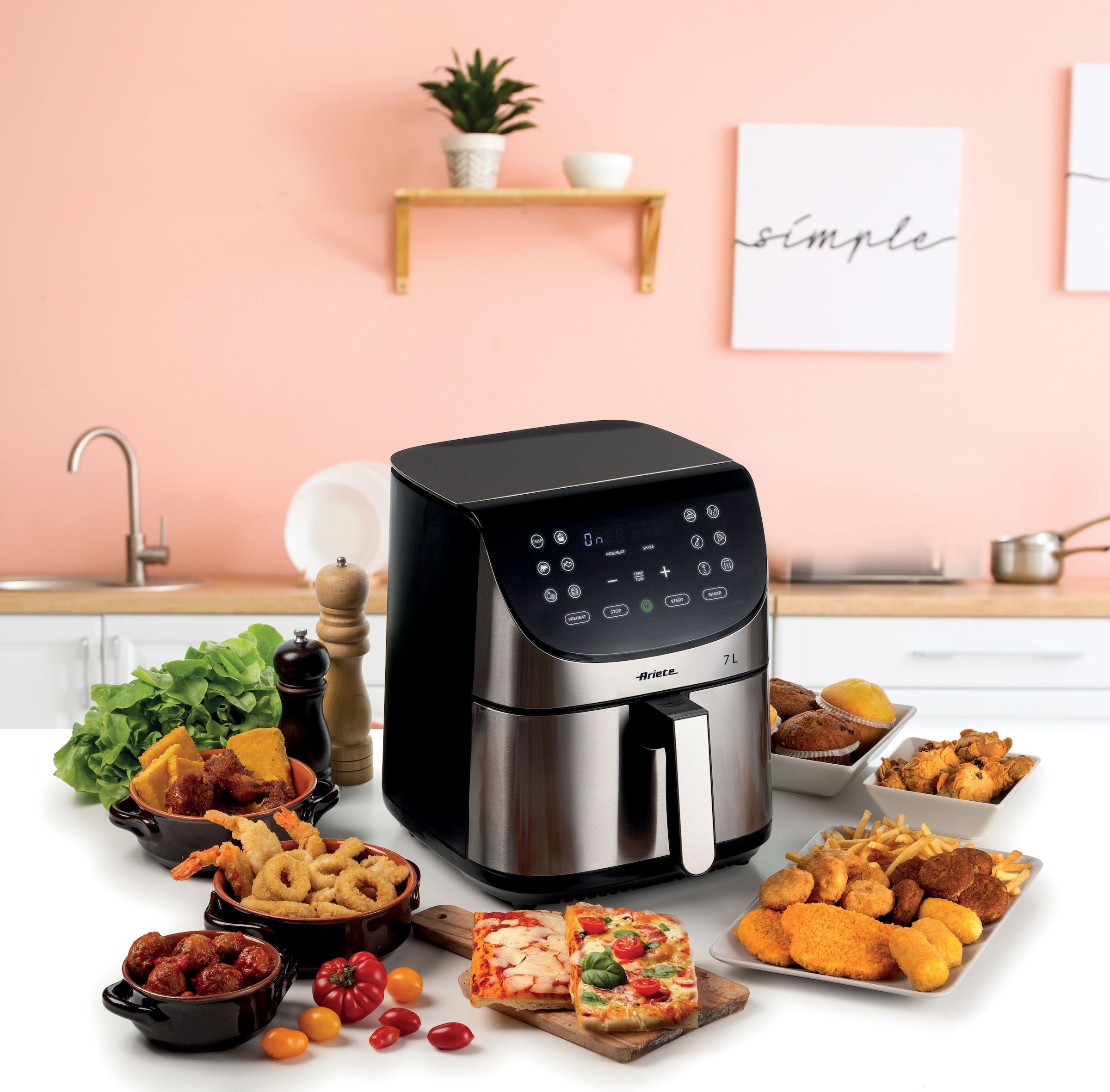 Ariete Heißluftfritteuse »4628«, 1800 W, Air Fryer Metal 7 L