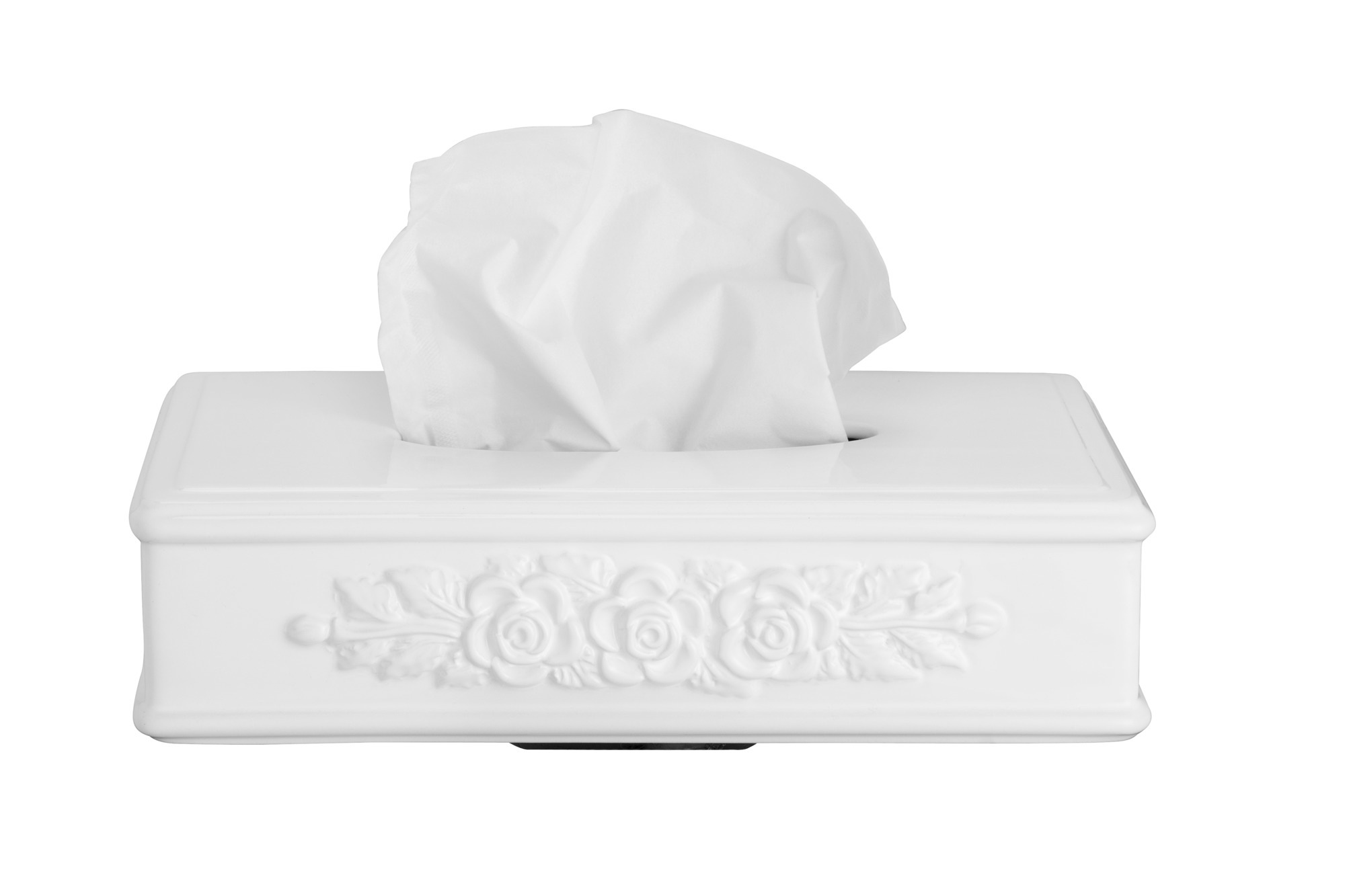 Taschentücherbox mit Rosenrelief