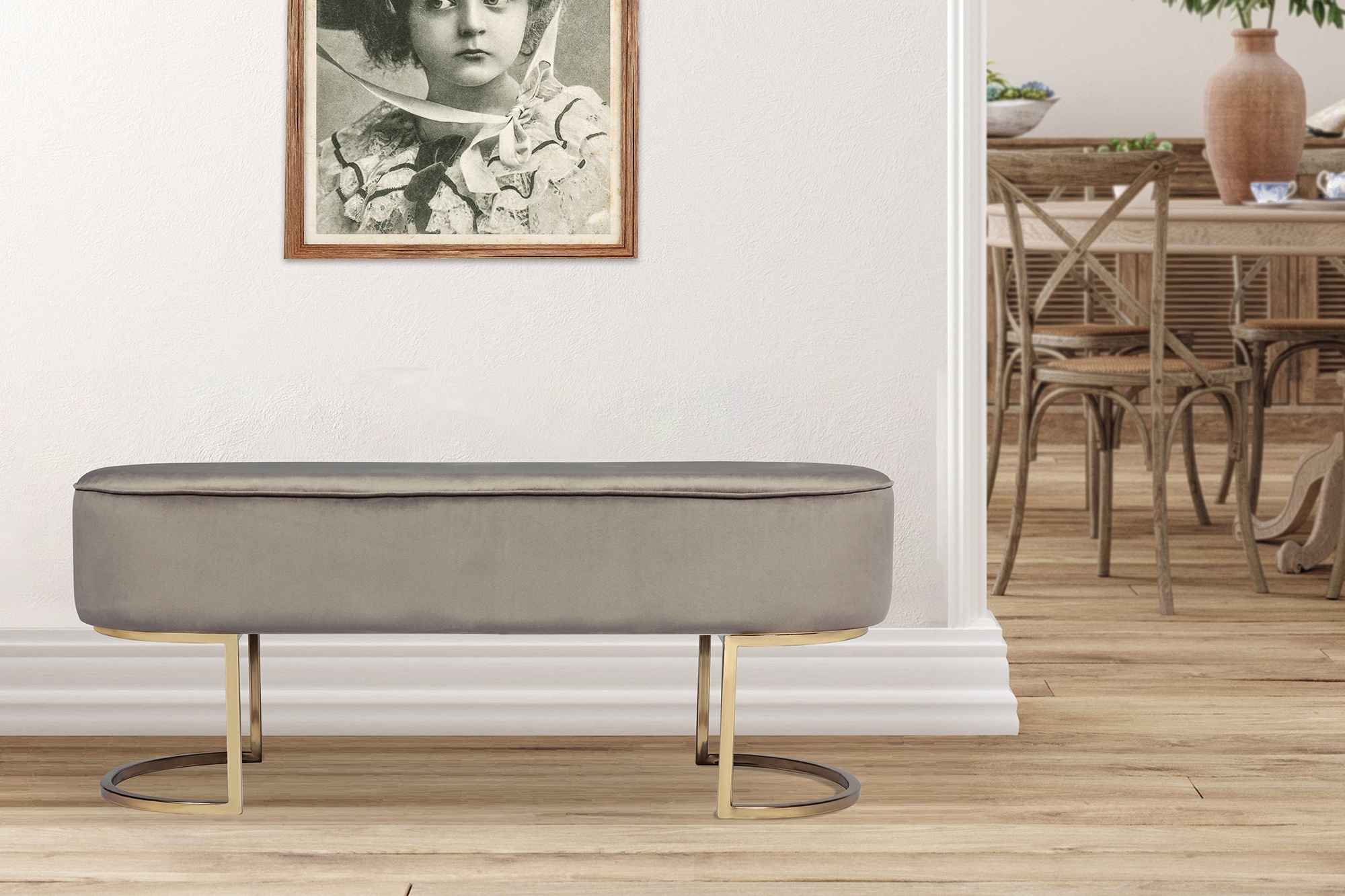 Kayoom Sitzbank »Athea, bequeme Polsterung mit maximalem Sitzkomfort«, (1 St.), bequem, elegant, weicher Stoffbezug, unterschiedliche Farbvarianten