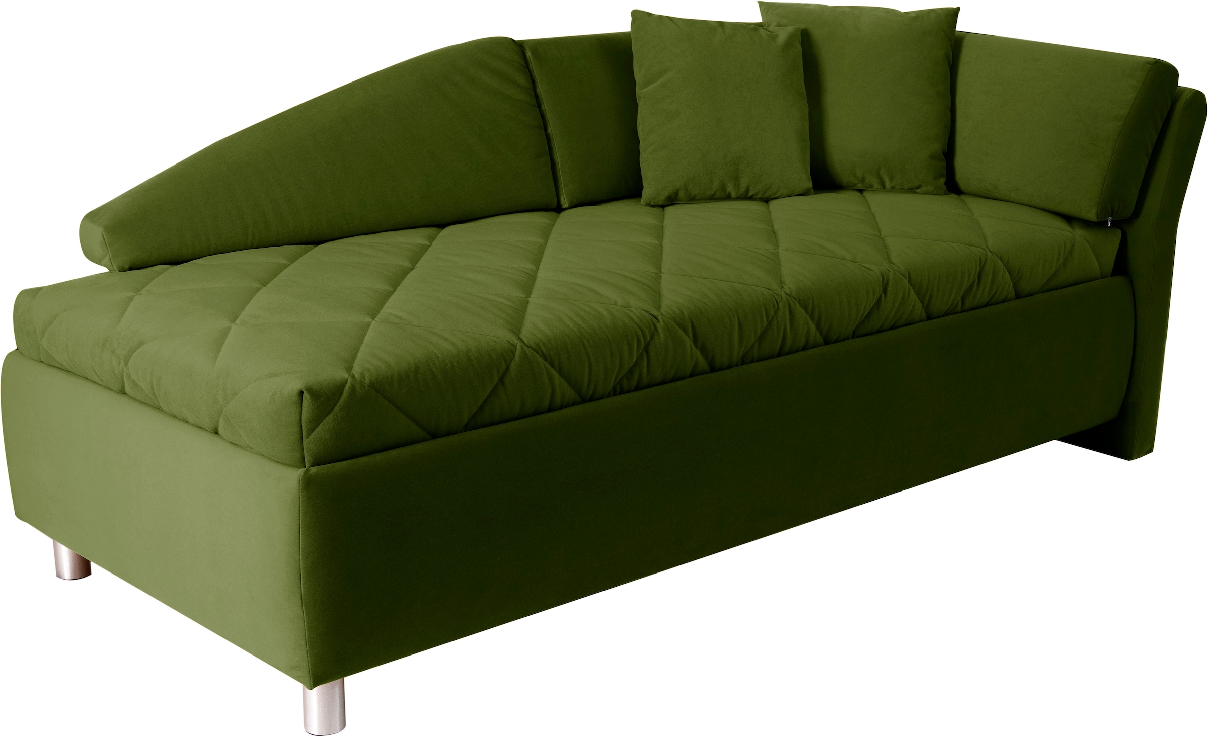 alina Schlafsofa, Bettkasten, Zierkissen-Set aus: 2 Stk. 40x40cm, 1 Stk. 30x30cm