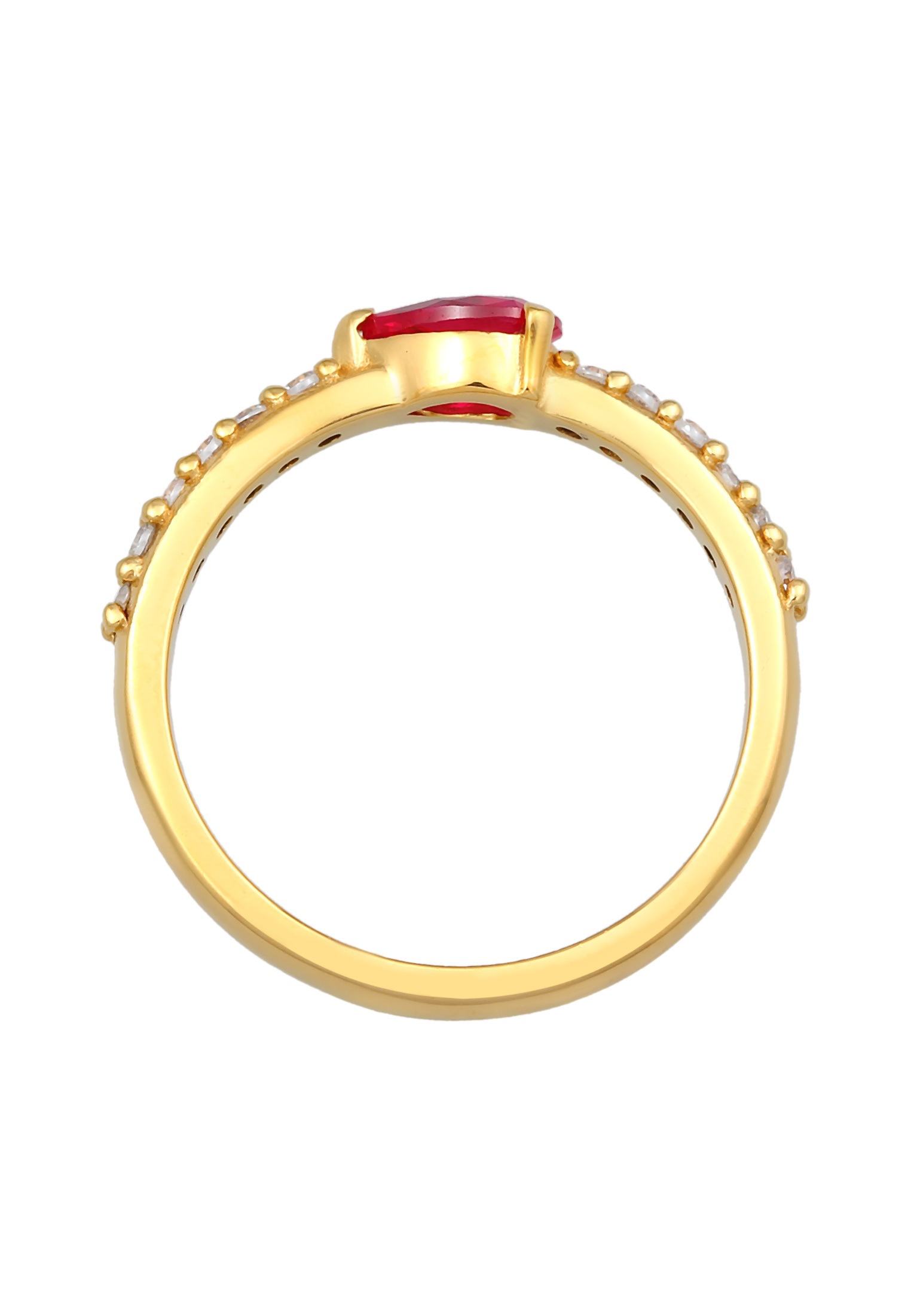 Elli Verlobungsring »Ring Rubin Zirkonia Klassik 925 Silber«