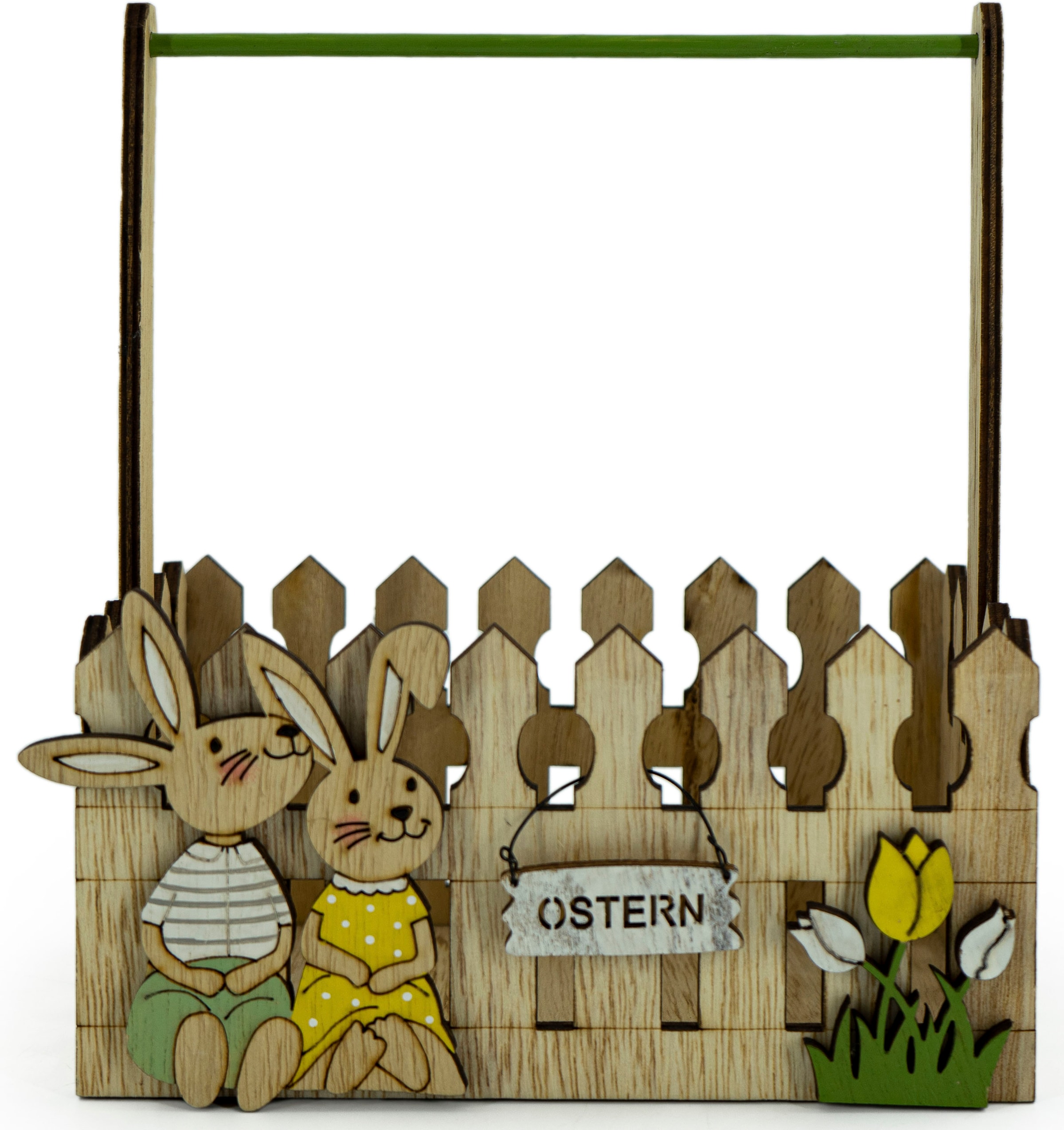 NOOR LIVING Osterfigur »Osterkörbchen«, Osterdekoration, Osterkorb aus Holz
