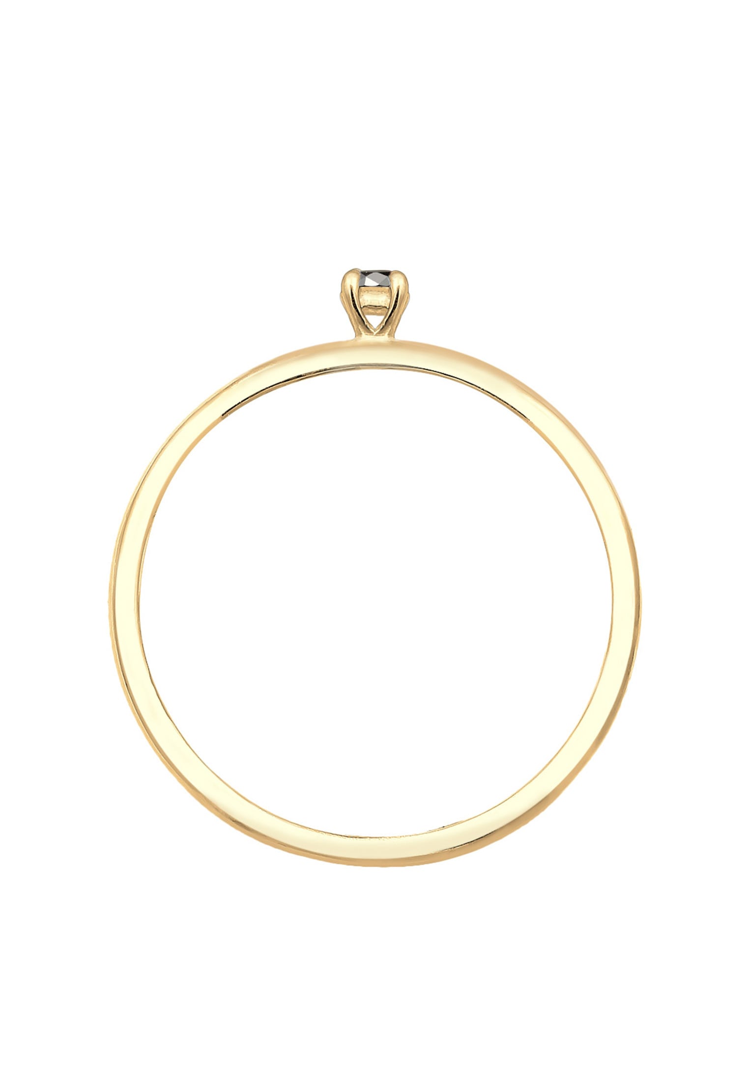 Elli DIAMONDS Diamantring »Ring Solitär Diamant Schwarz Brillantschliff (0.003 ct) 585 Gelbgold«