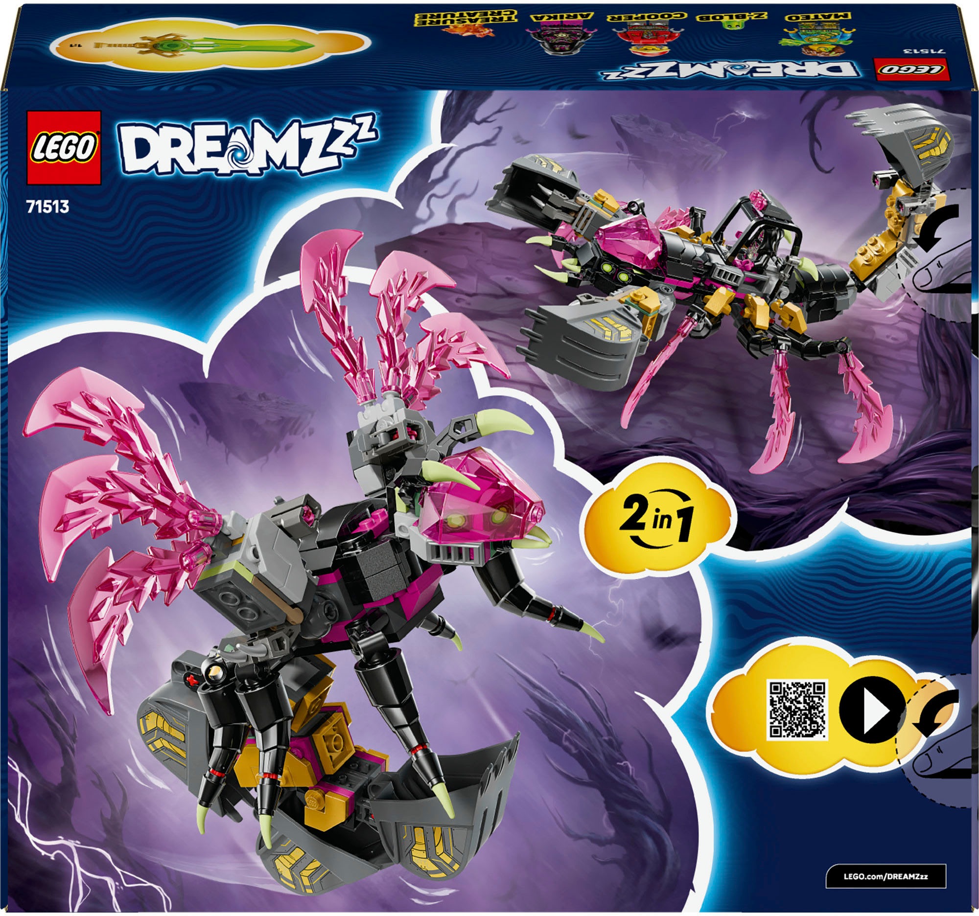 LEGO® Konstruktionsspielsteine »Albtraum-Skorpionbagger (71513), LEGO DREAMZzz« Made in Europe