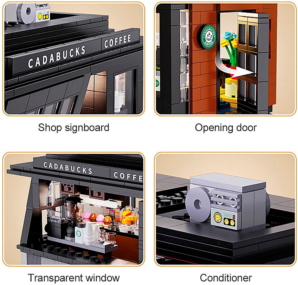 Jamara Konstruktions-Spielset »CaDA, Bricks, Coffee House (402884)« mit LED Licht