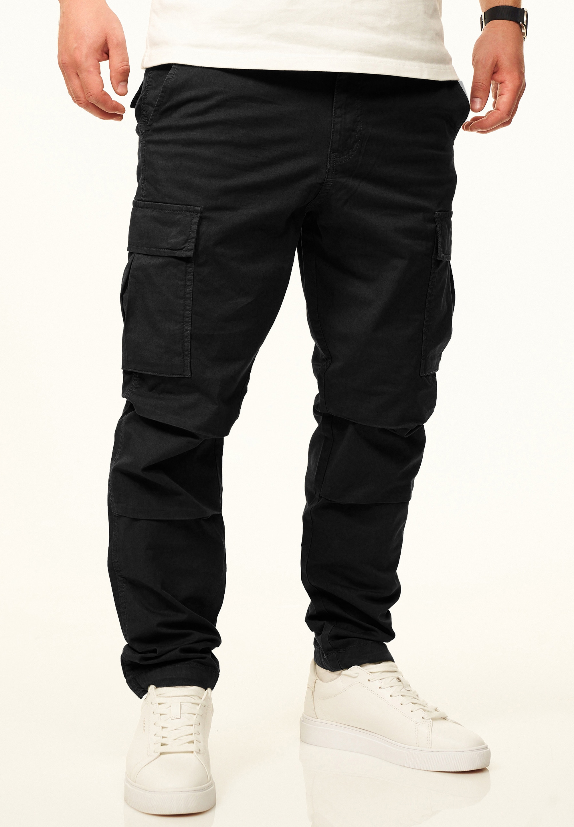 Daily Cotton Cargohose »als Stoffhose mit Stretch im Tapered Fit«  Chino Cargo Hose mit Gürtelschlaufen für Herren